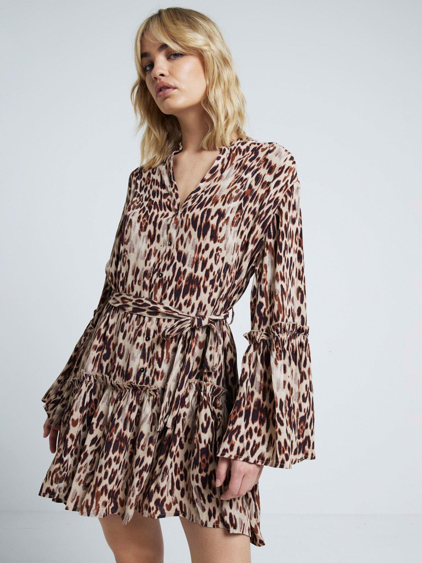 river-island-animal-printed-dress-brown