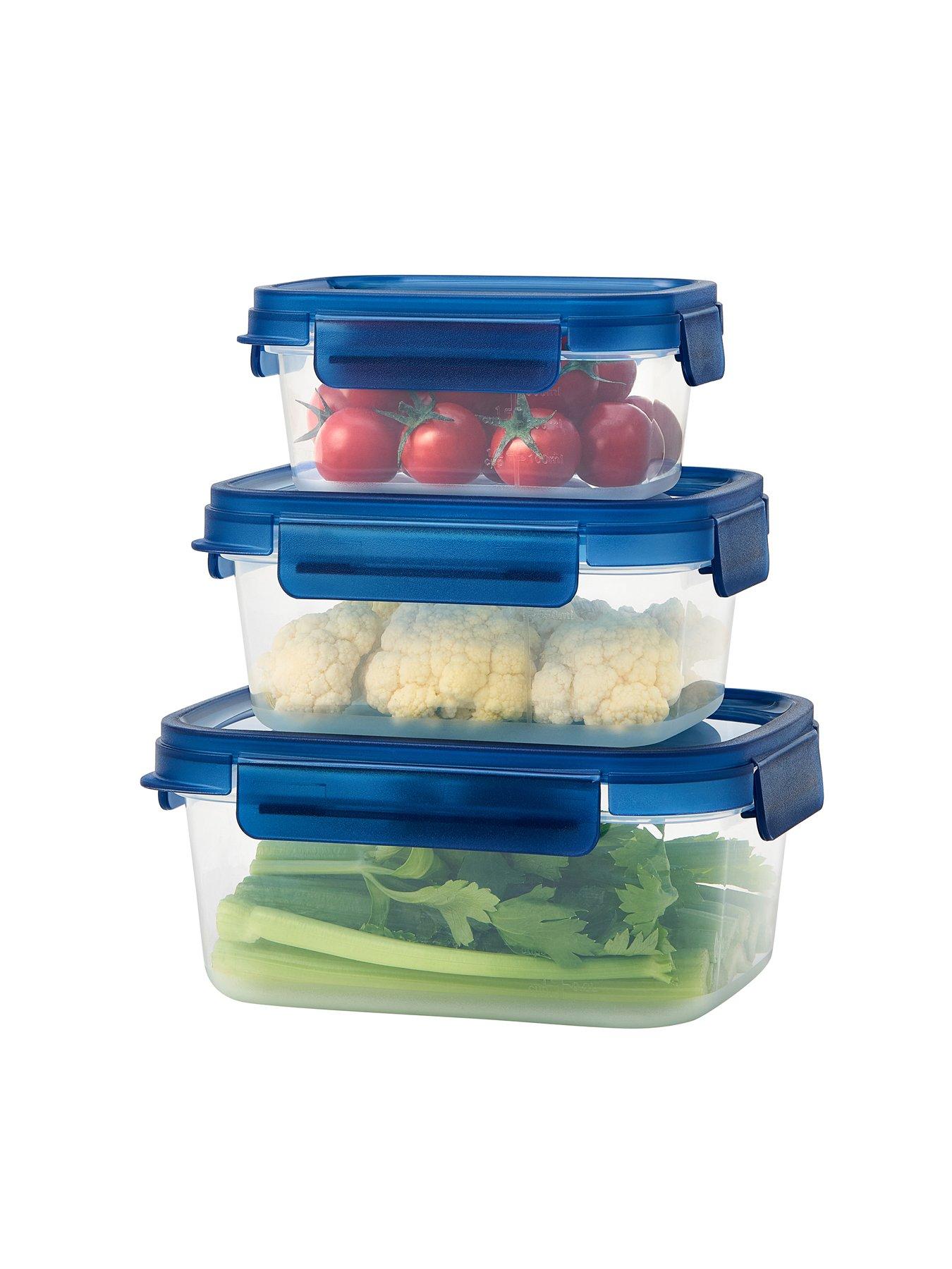 Image of Lock and Lock Nestnlock Blue/clear 3pc Set - 500ml / 920ml / 1.6l
