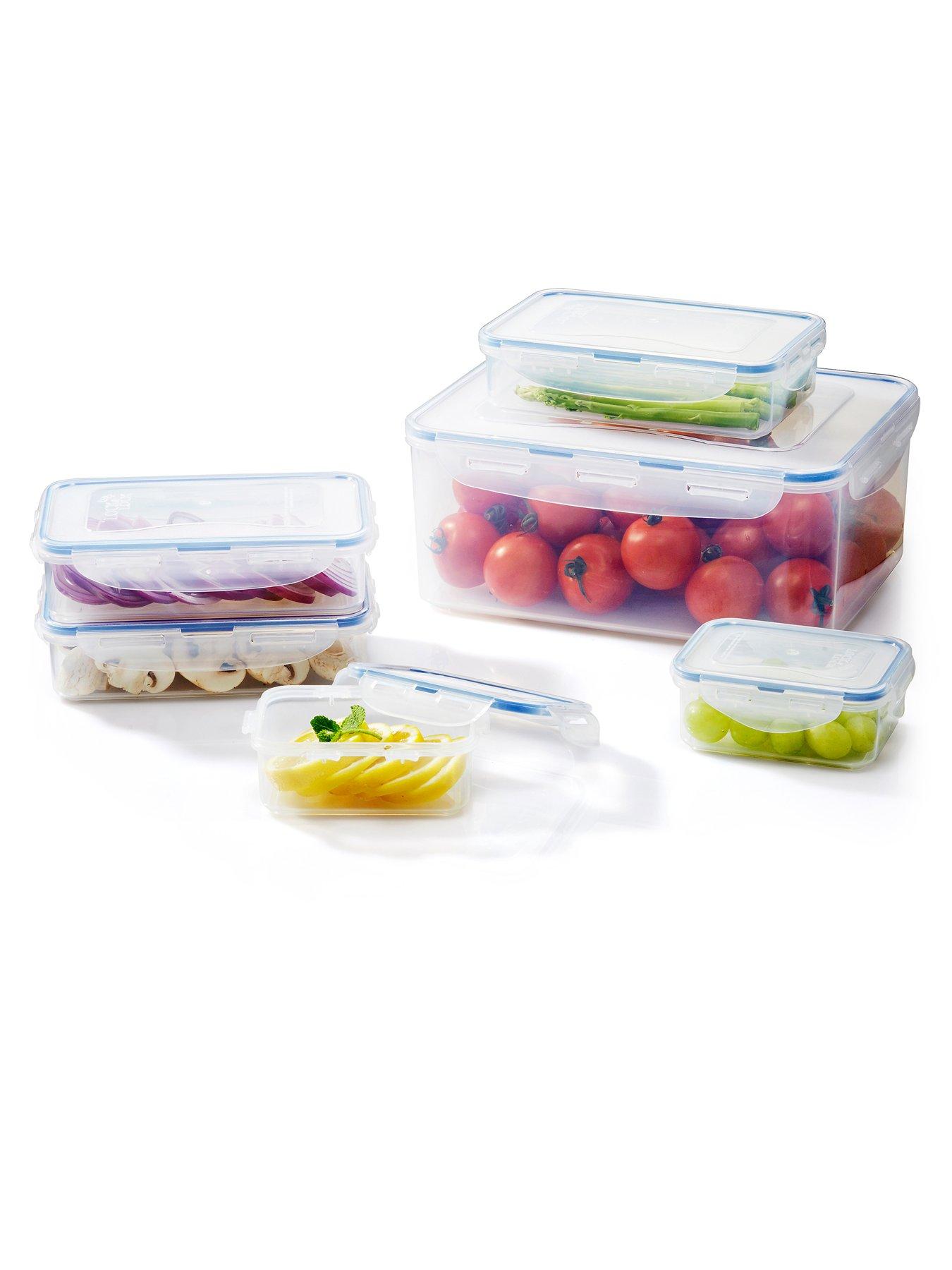 Image 1 of 4 of Lock and Lock 6pce Container Set - Rectangular 5.5lt With Freshness Tray/3 X 800ml/2 X 350ml