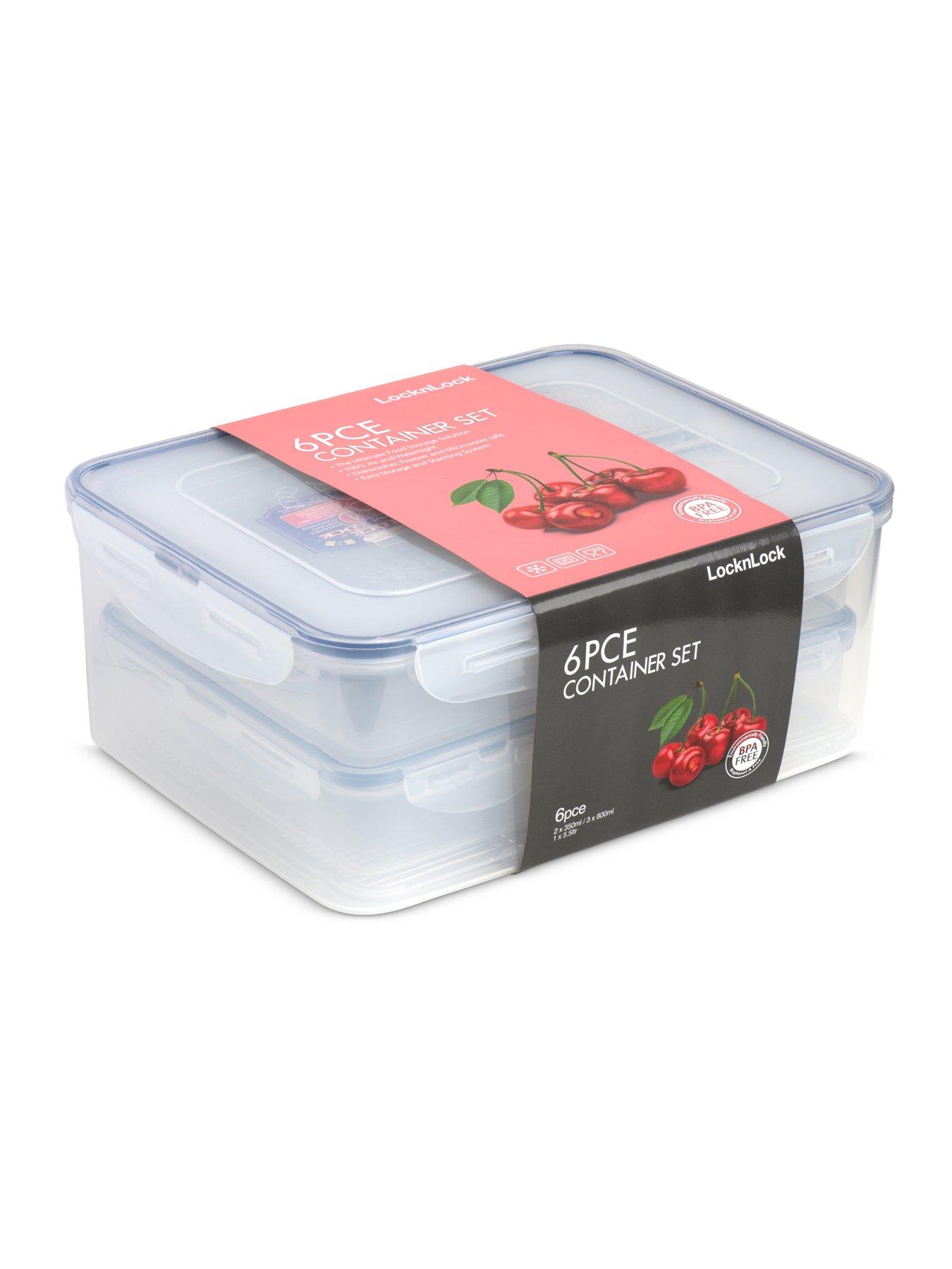 Image 4 of 4 of Lock and Lock 6pce Container Set - Rectangular 5.5lt With Freshness Tray/3 X 800ml/2 X 350ml