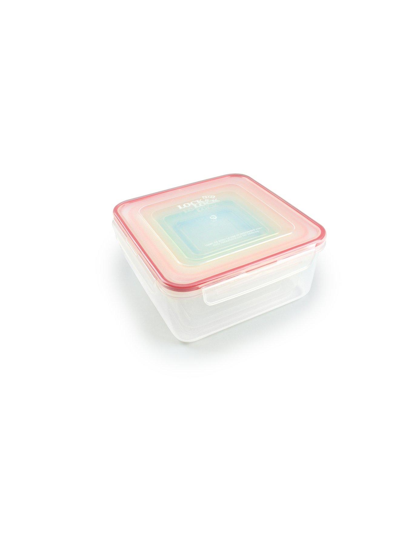 Image 5 of 5 of Lock and Lock 5pce Container Set - Square & Nestable With Col Seals 2.1lt/1.3lt/820ml/430ml/180ml