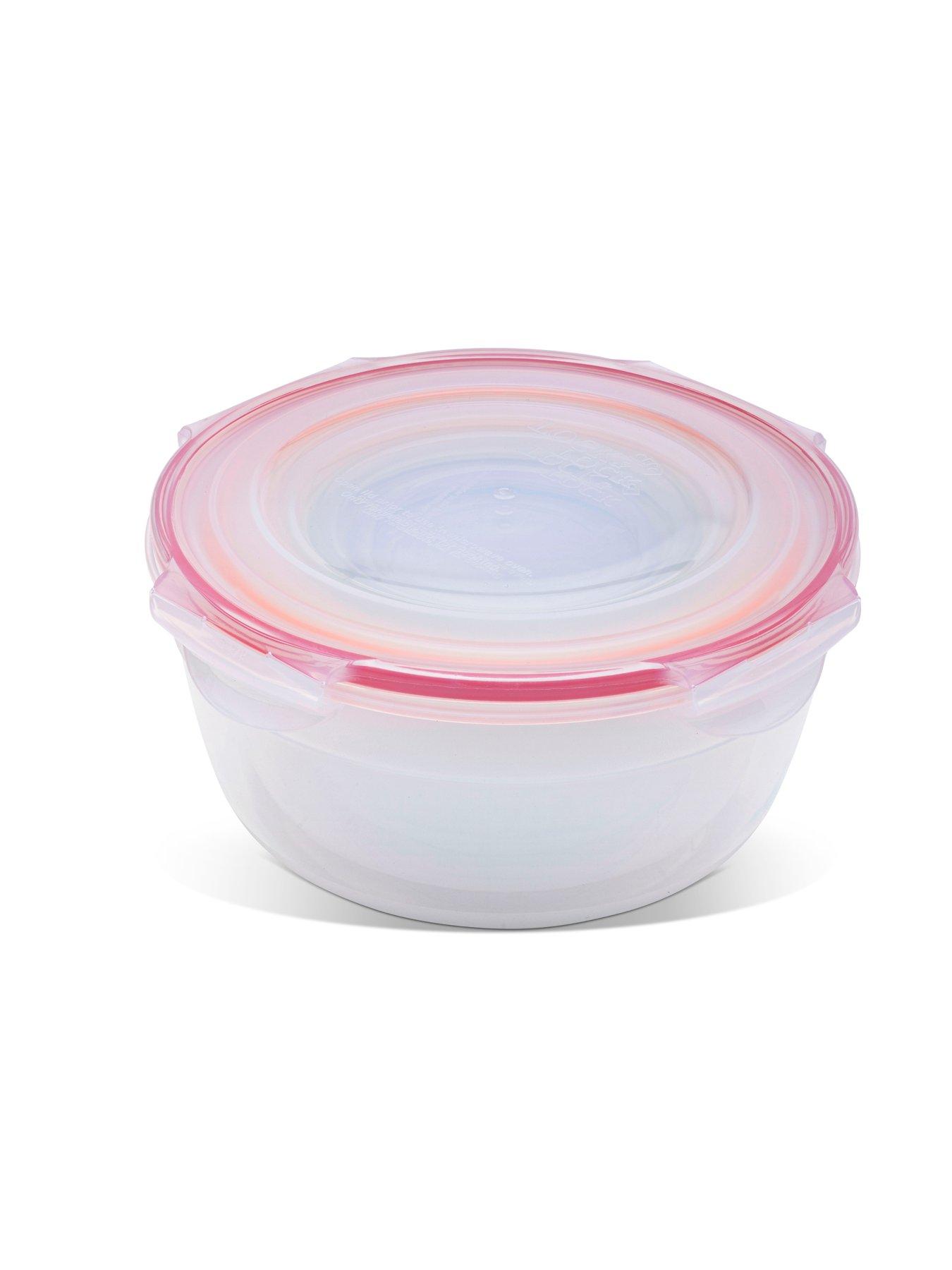 Image 6 of 7 of Lock and Lock 5pce Container Set - Round Bowls, Nestable With Col Seals 2.1lt/1.4lt/850ml/480ml/250ml