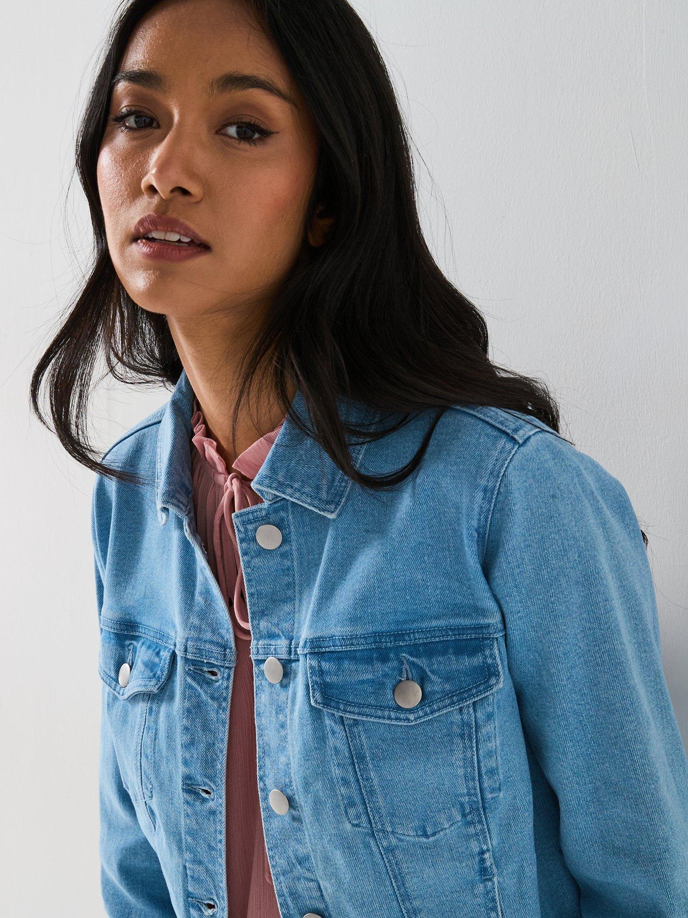 Image 4 of 6 of V by Very Denim Western Jacket - Bleach Wash