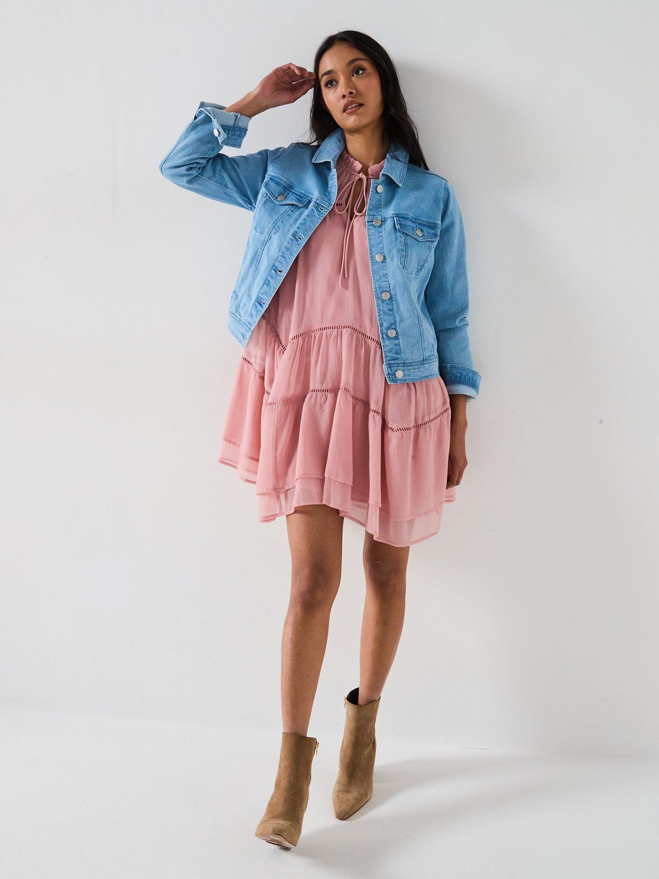 Image 5 of 6 of V by Very Denim Western Jacket - Bleach Wash