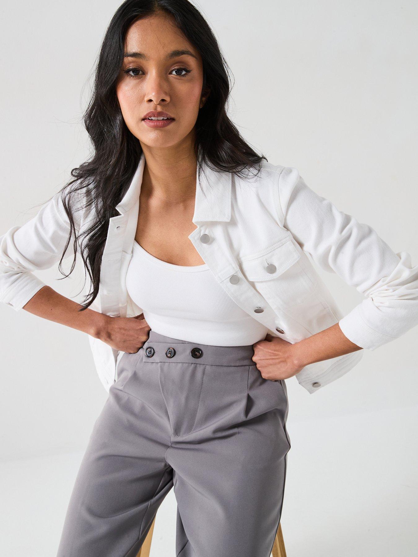 Image 4 of 5 of V by Very Denim Western Jacket - White
