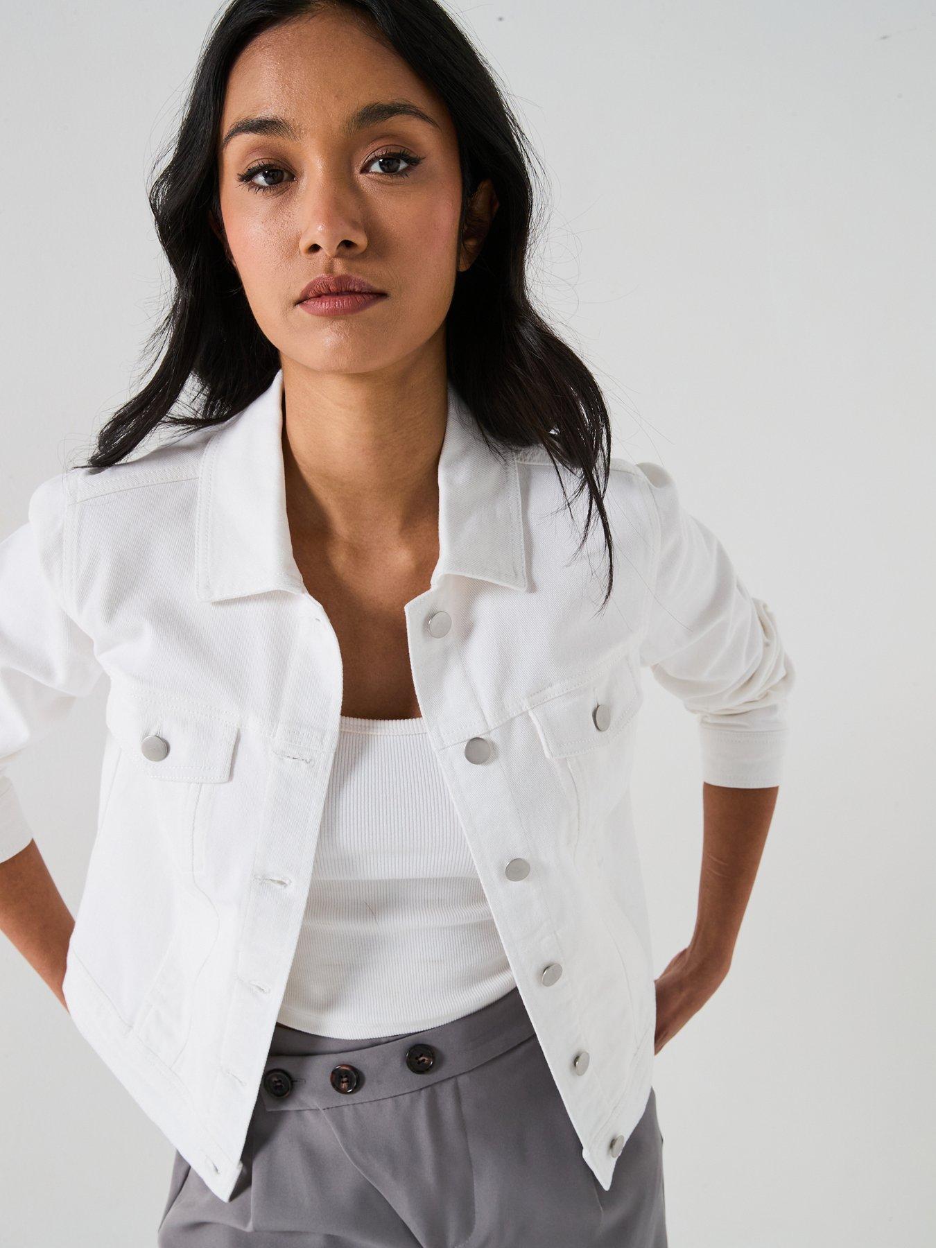 Image 5 of 5 of V by Very Denim Western Jacket - White