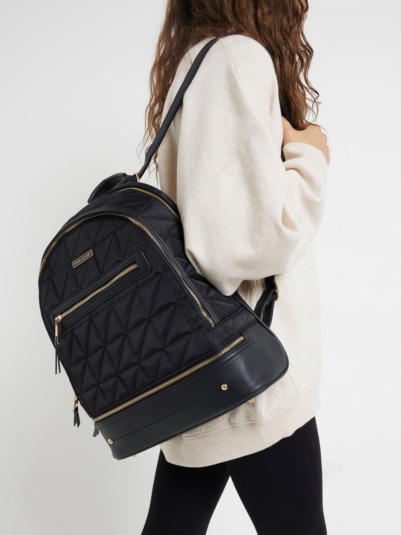 River Island Large Quilted Backpack Black Very Ireland