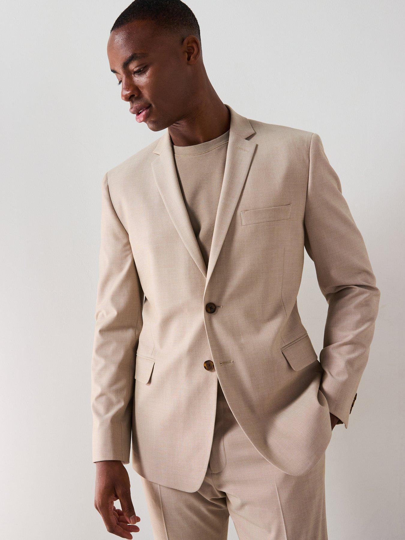 The Very Collection Slim Fit Stretch Suit Jacket - Stone