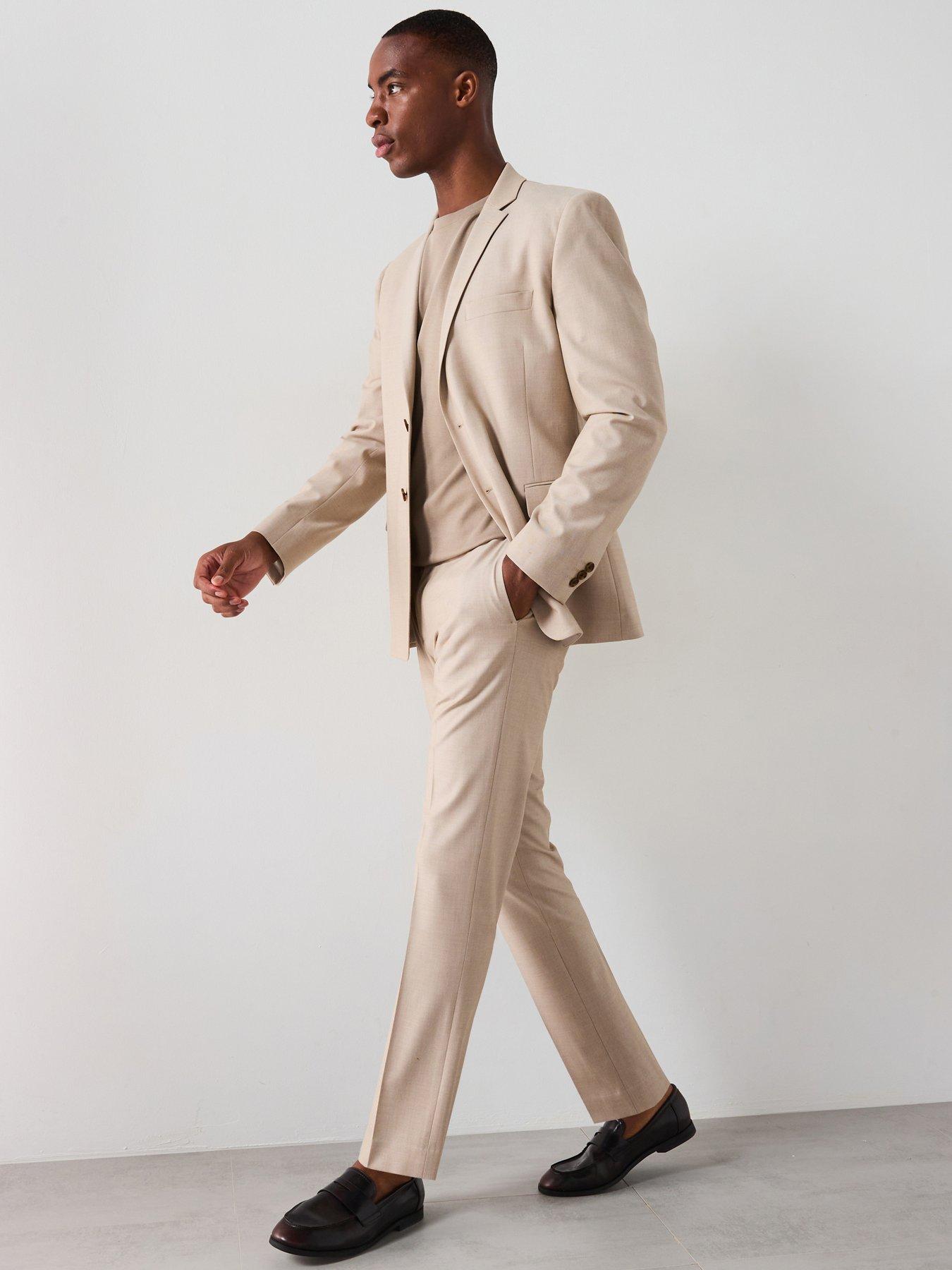 Image 4 of 6 of The Very Collection Slim Fit Stretch Suit Trousers - Stone