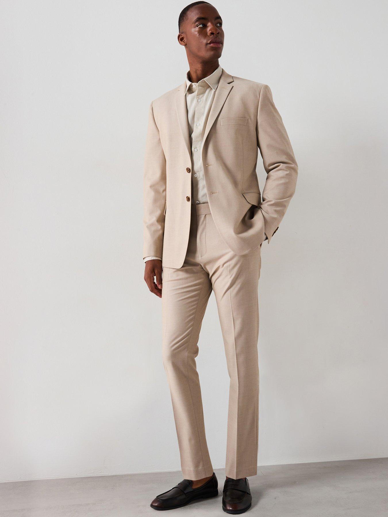 Image 6 of 6 of The Very Collection Slim Fit Stretch Suit Trousers - Stone