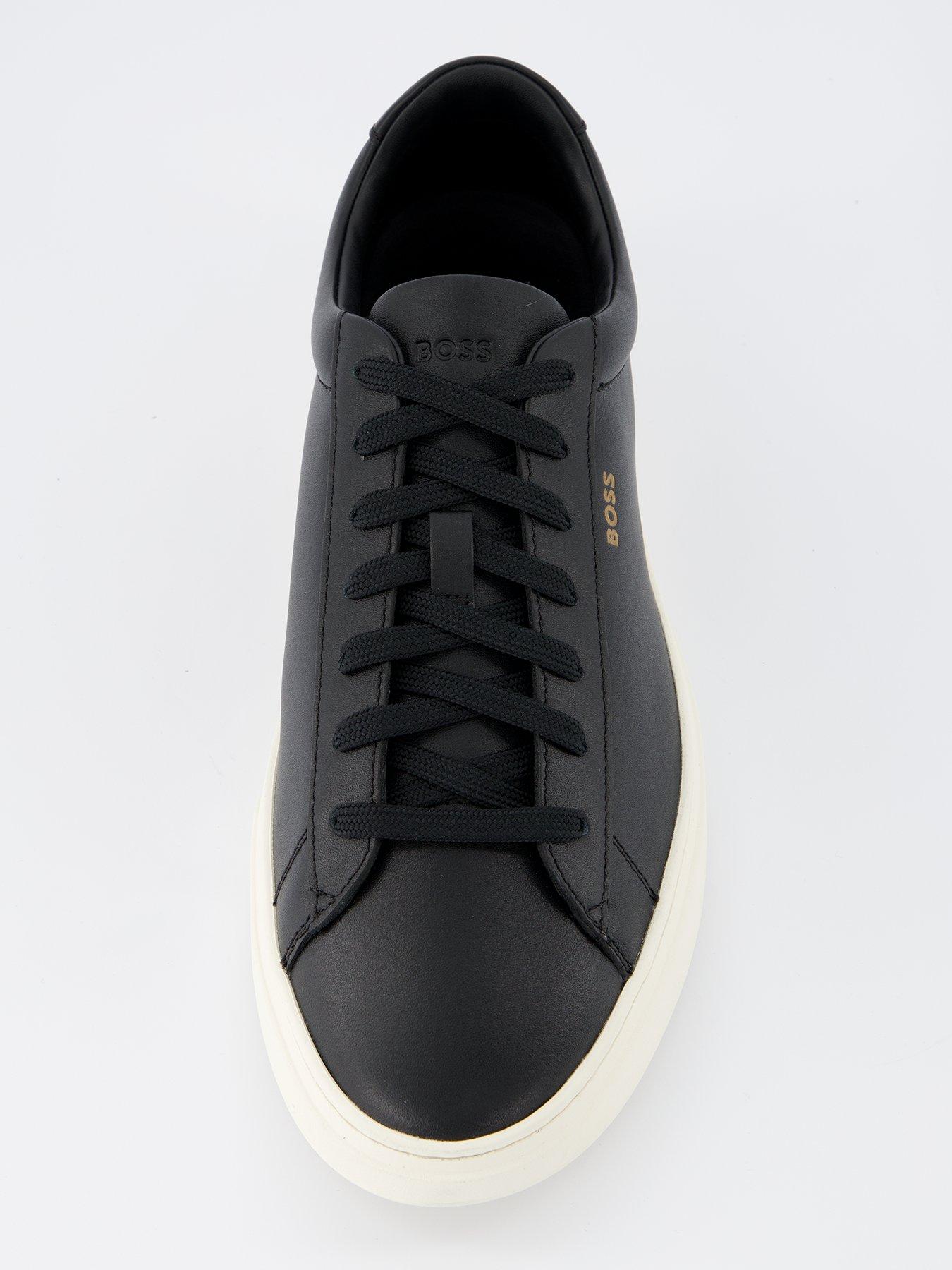 boss-kieran-gold-logo-leather-lace-sneaker--blackwhiteoutfit