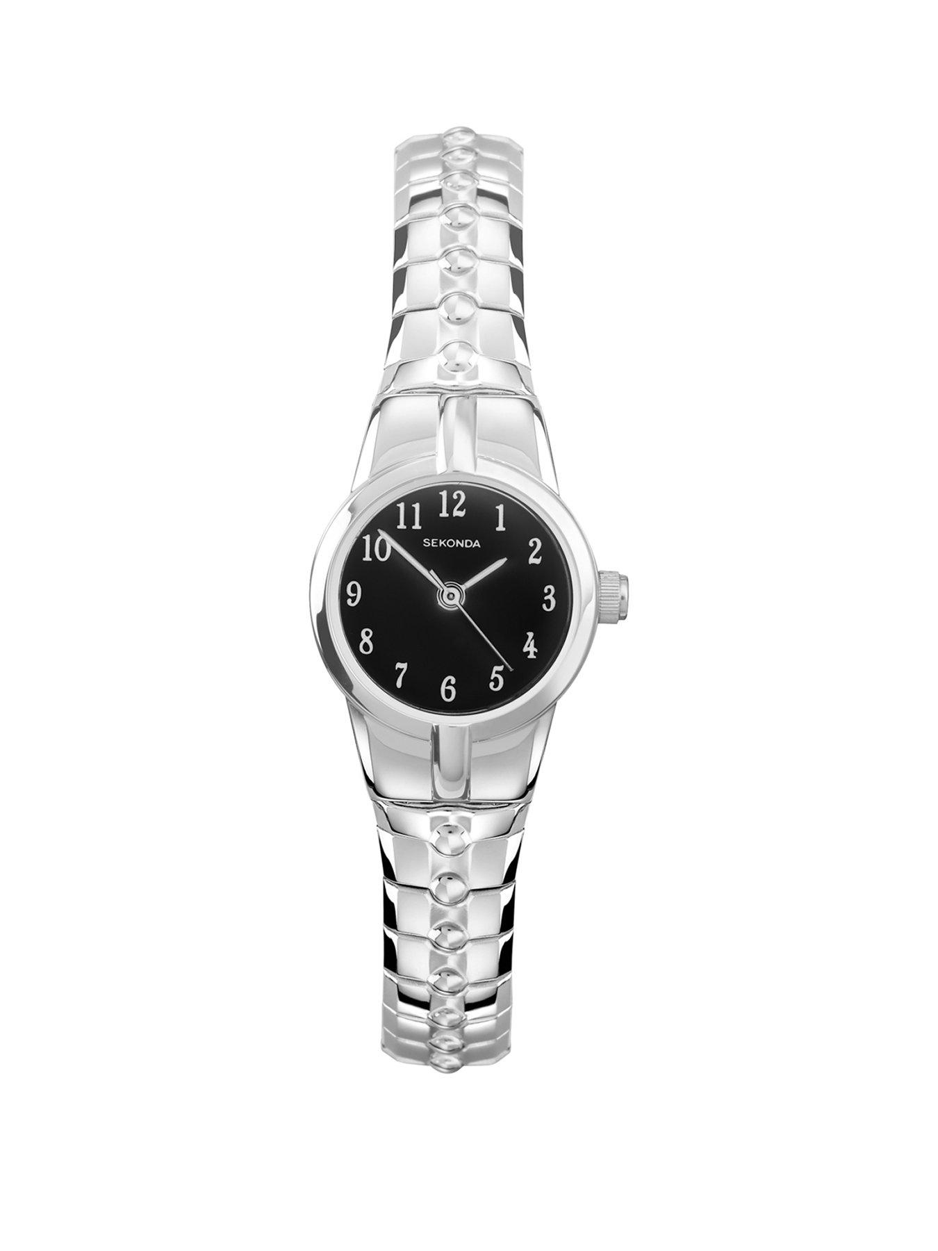 Image 1 of 7 of Sekonda Sekonda Womens Newton Silver Stainless Steel Bracelet with Black Dial Analogue Watch