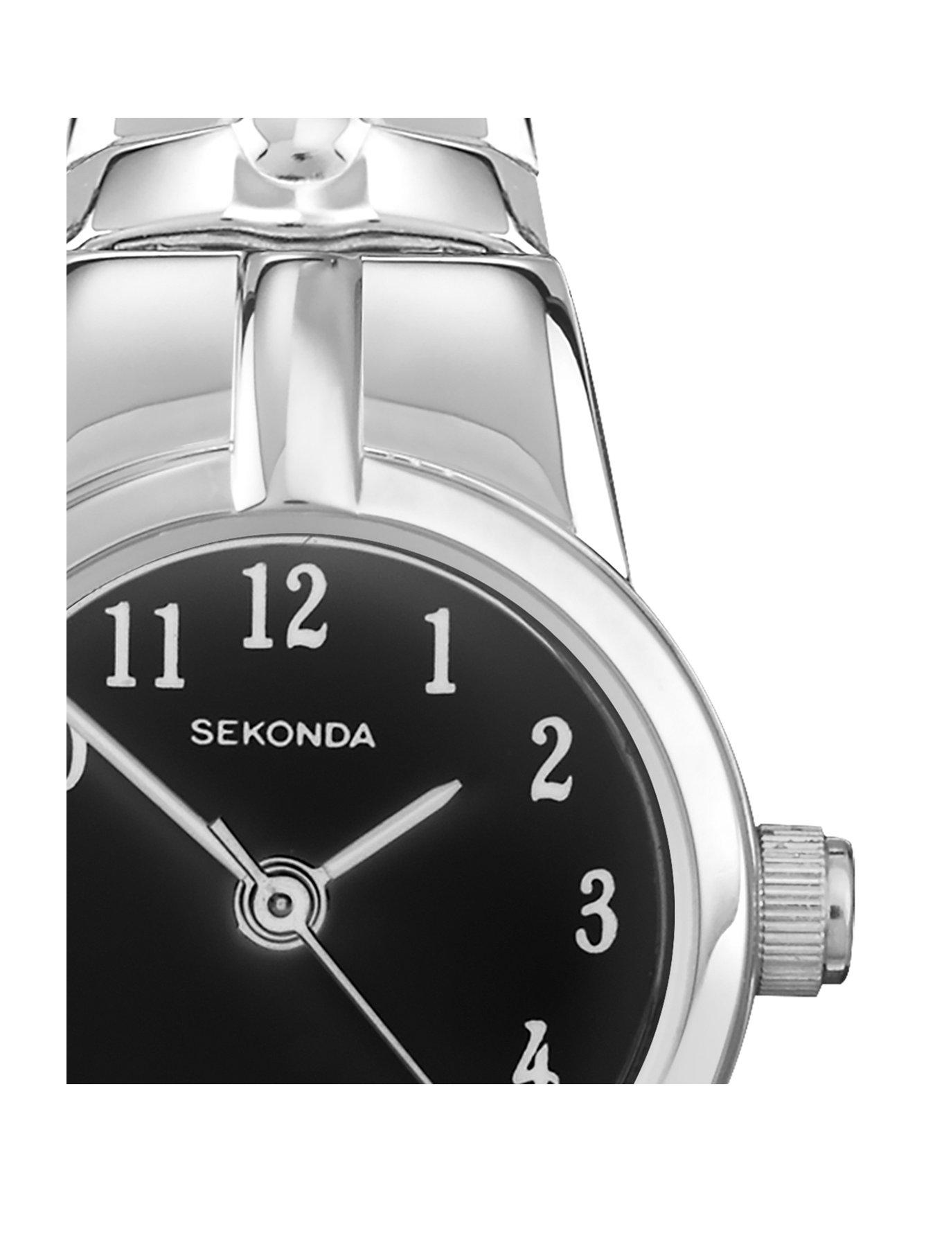Image 2 of 7 of Sekonda Sekonda Womens Newton Silver Stainless Steel Bracelet with Black Dial Analogue Watch