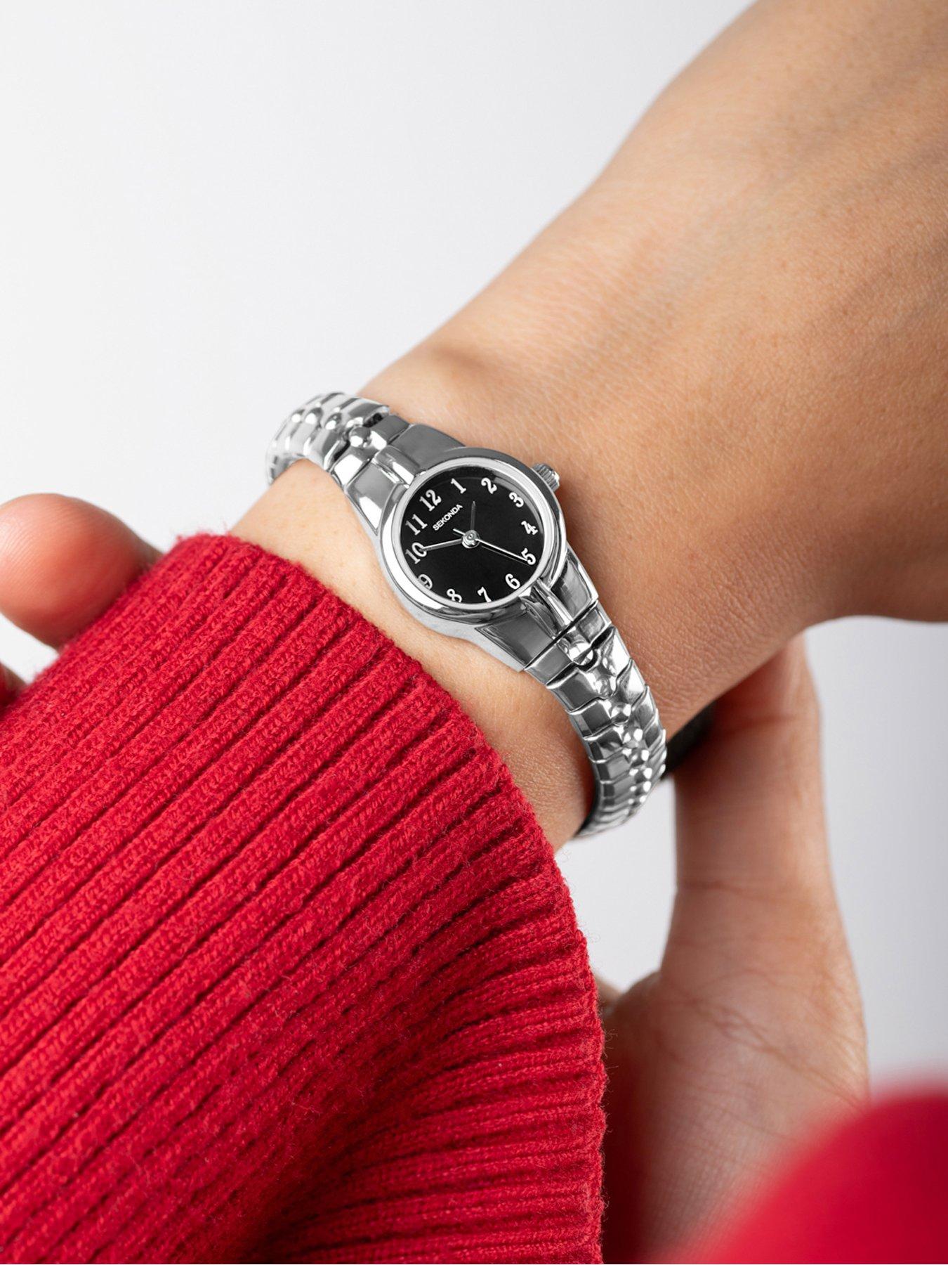 Image 3 of 7 of Sekonda Sekonda Womens Newton Silver Stainless Steel Bracelet with Black Dial Analogue Watch