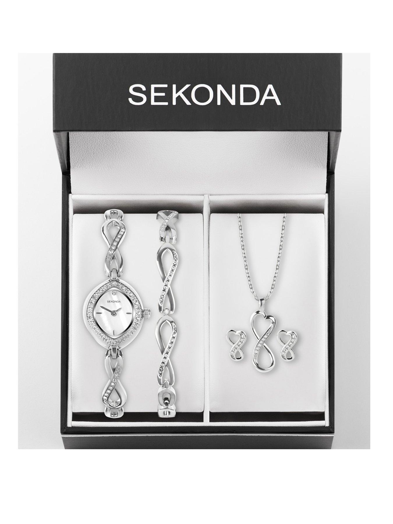 Image 2 of 7 of Sekonda Sekonda Womens Infinity Silver Alloy Bracelet with White Dial Analogue Gift Set