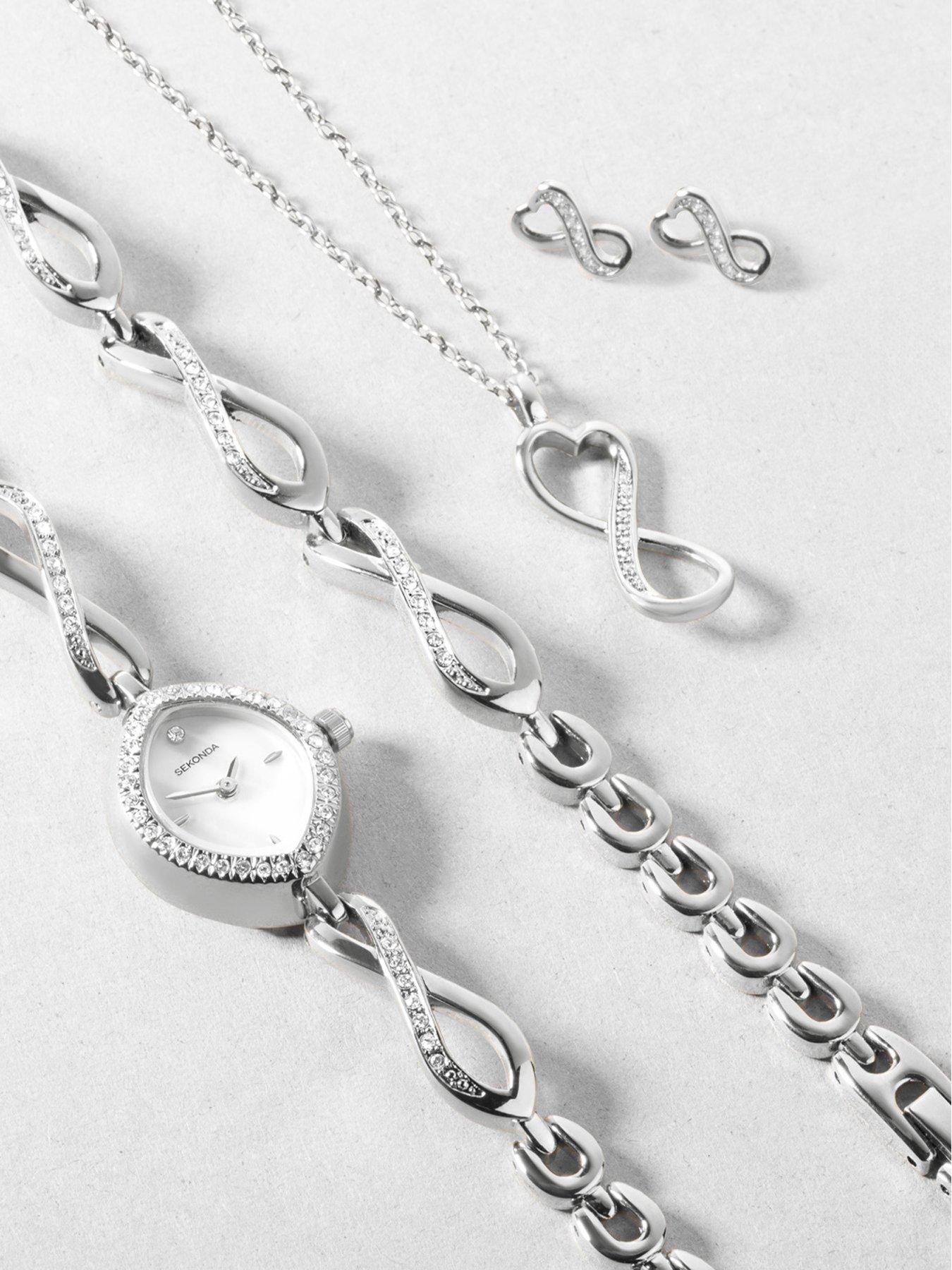 Image 4 of 7 of Sekonda Sekonda Womens Infinity Silver Alloy Bracelet with White Dial Analogue Gift Set