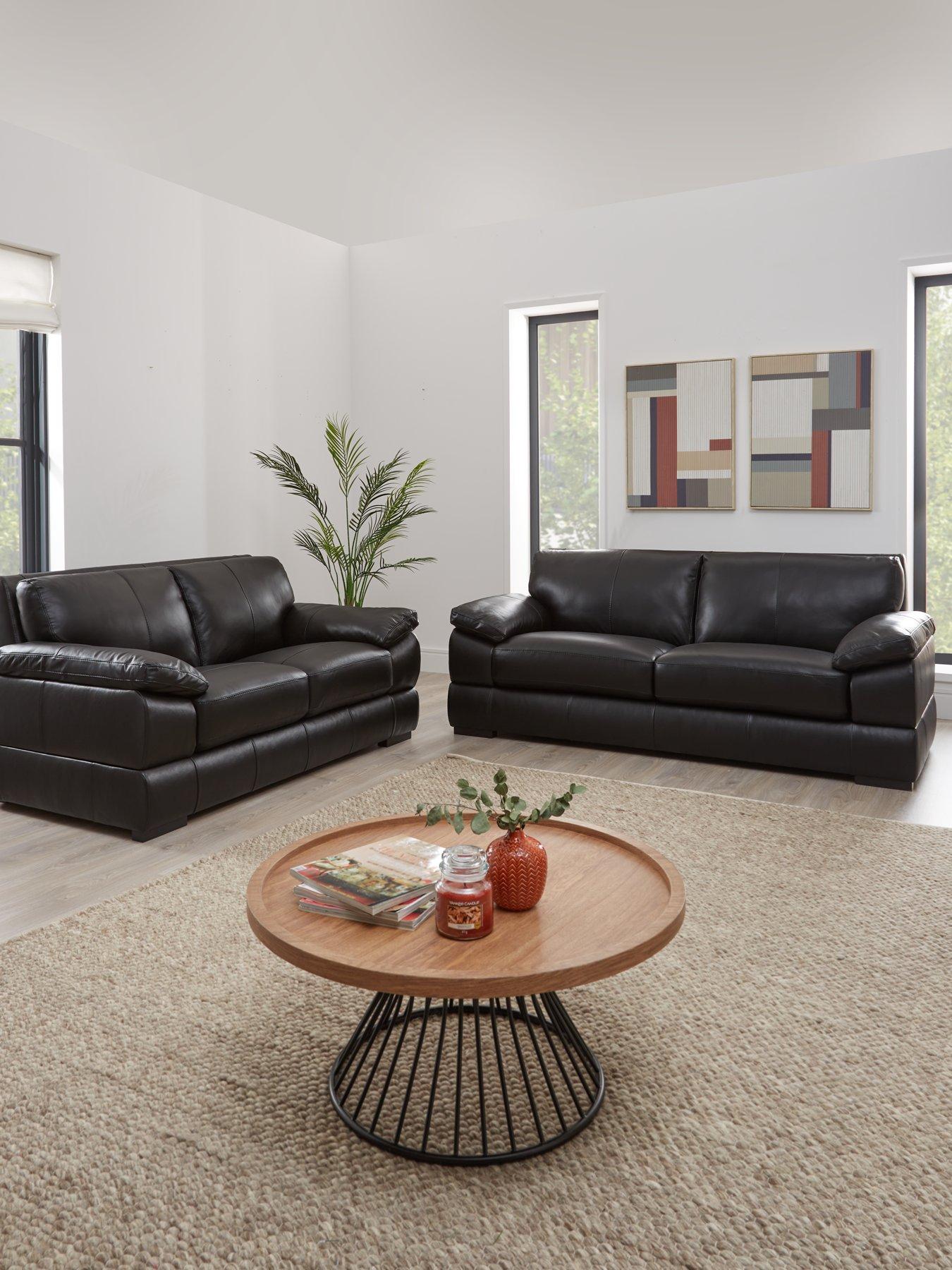 Image 1 of 6 of Very Home Marlow 3 + 2 Seater Leather Sofa Set - FSC&reg; Certified