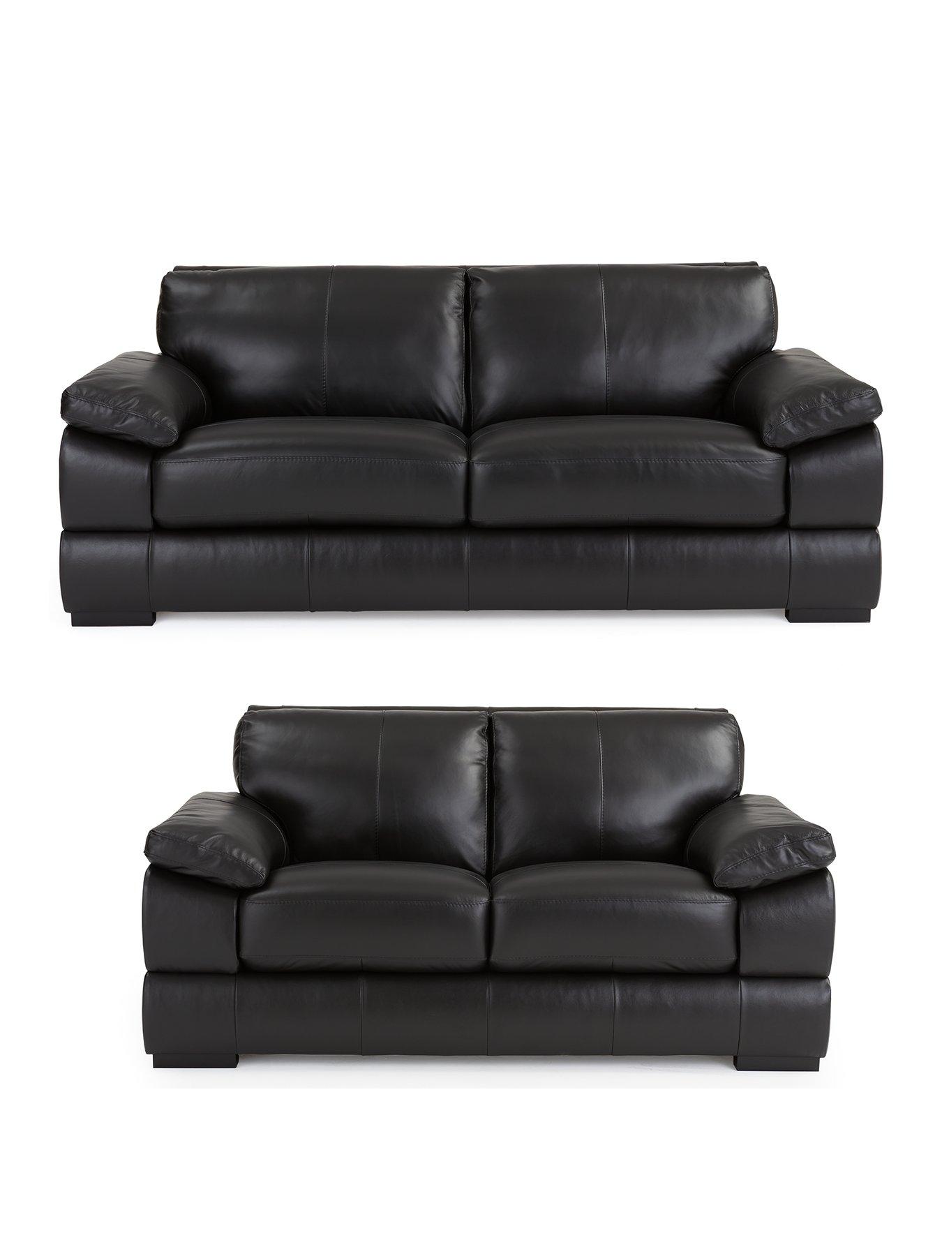 Image 2 of 6 of Very Home Marlow 3 + 2 Seater Leather Sofa Set - FSC&reg; Certified