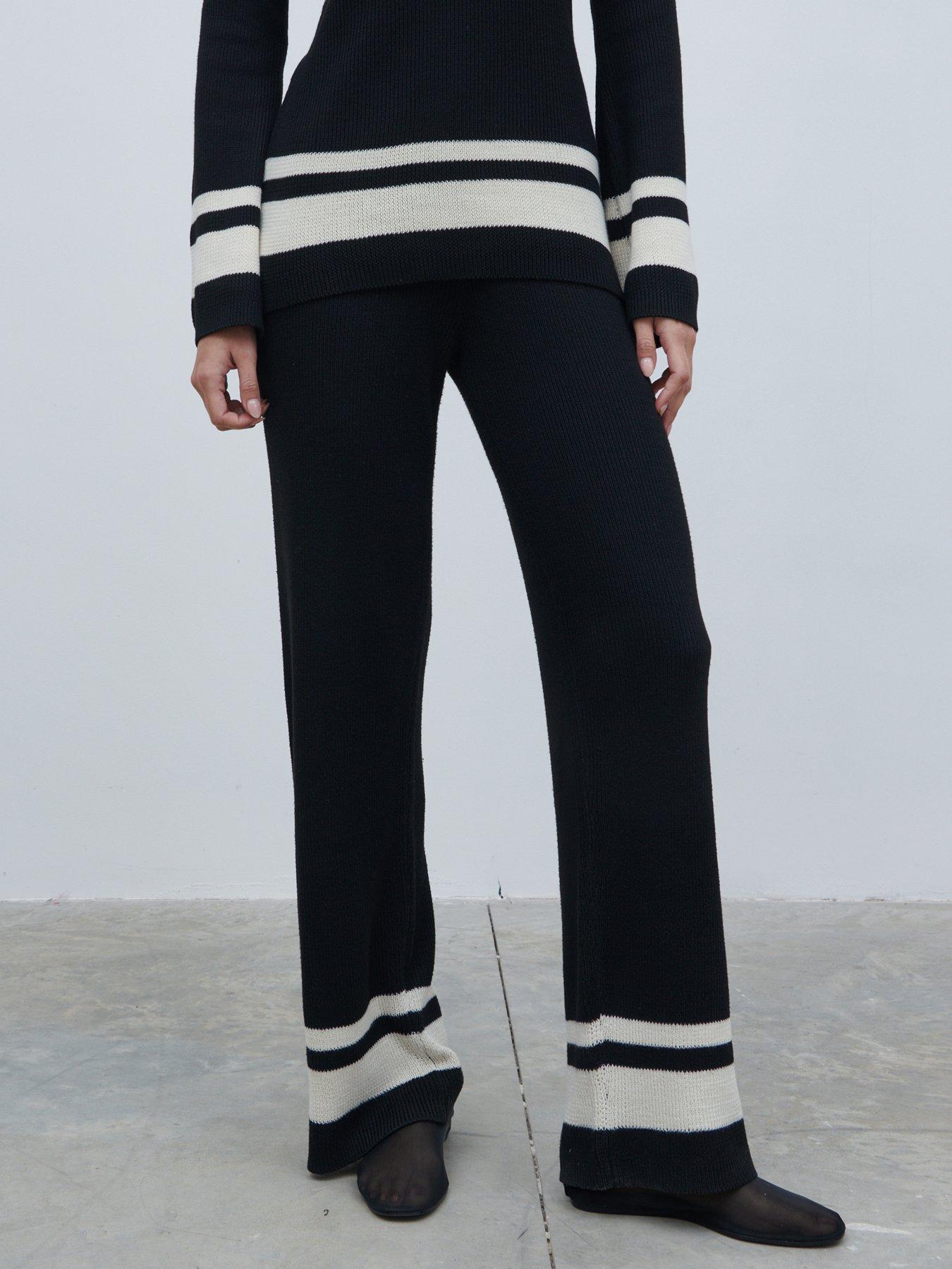 pretty-lavish-knitted-trouser-black-creamstillFront