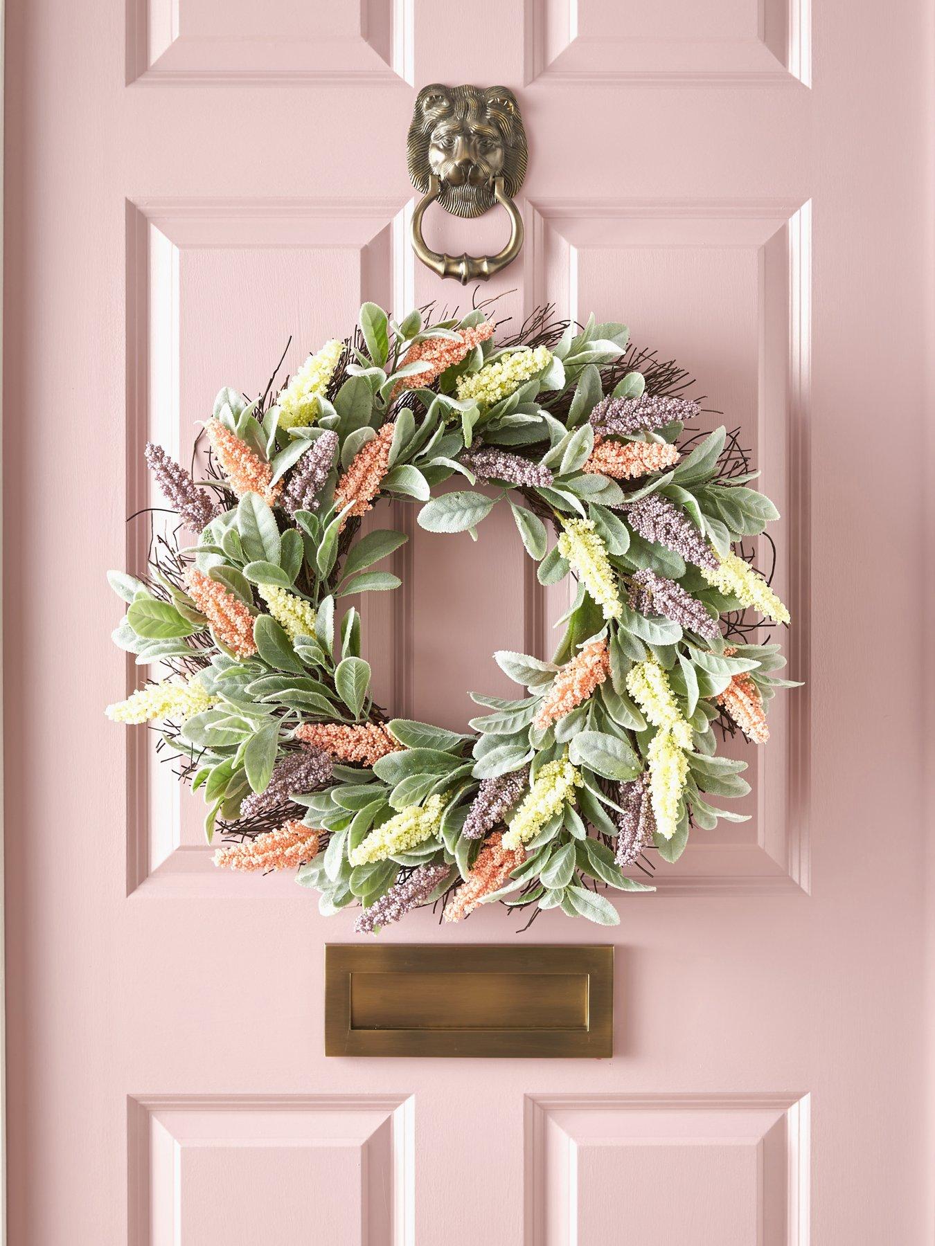 the-very-collection-lambs-ear-spring-wreath-61cm