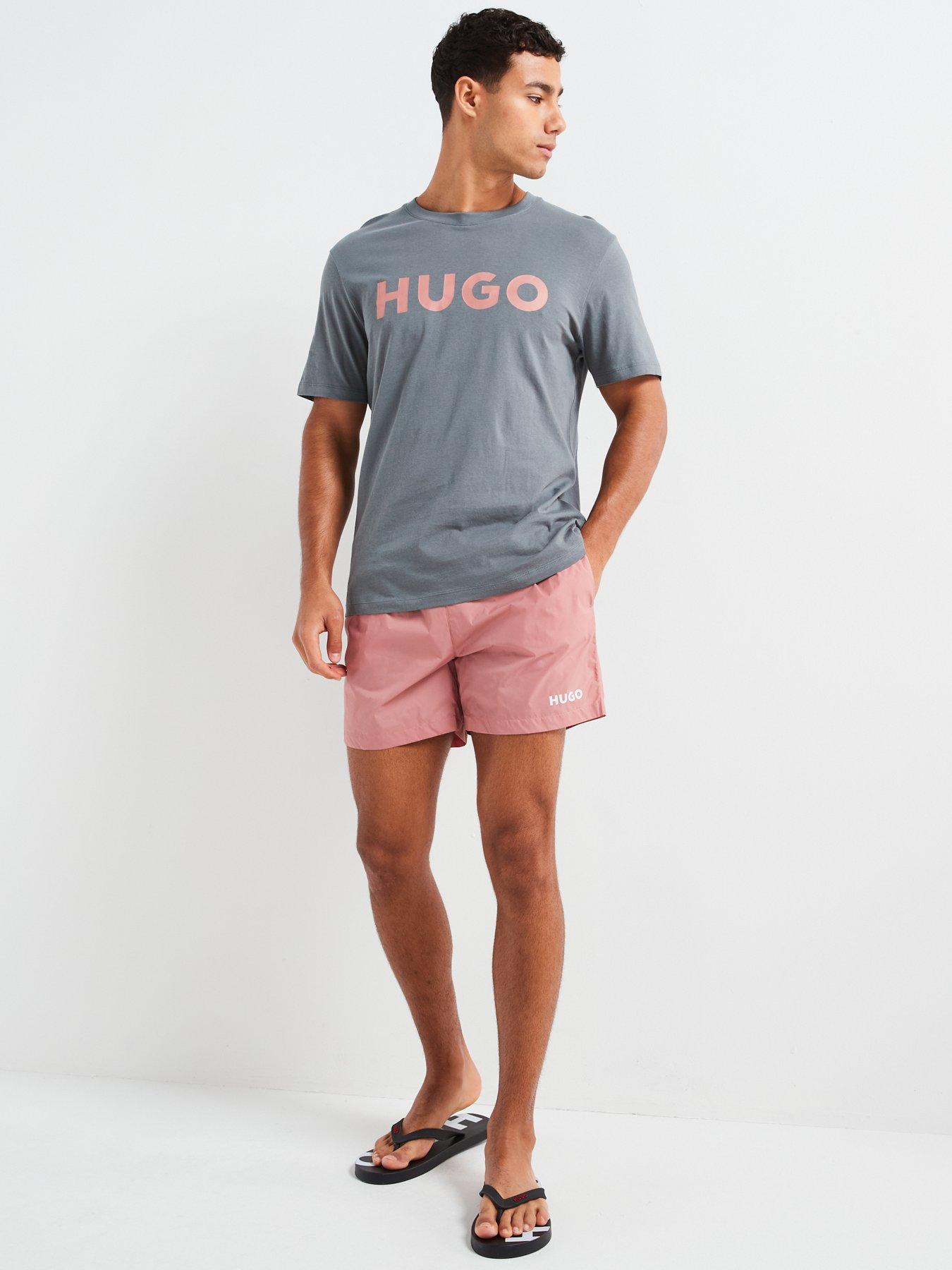 hugo-dulivio-regular-fit-large-logo-t-shirt-greyback