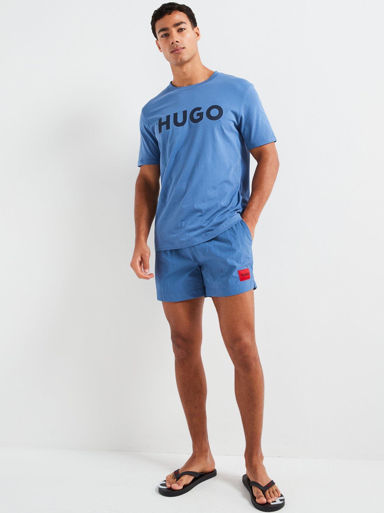 hugo-dulivio-regular-fit-large-logo-t-shirt-blueback