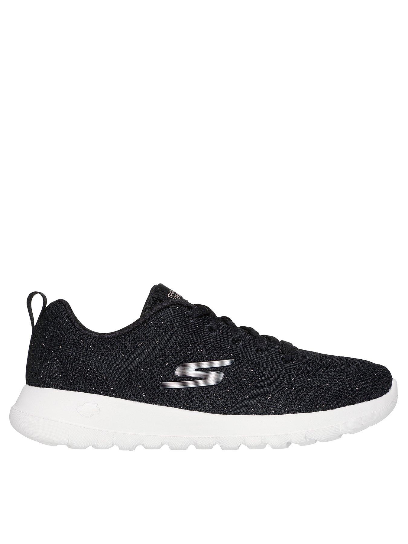Skechers Go Walk Joy Engineered Knitted Trainer - Black Textile/rose Gold Trim