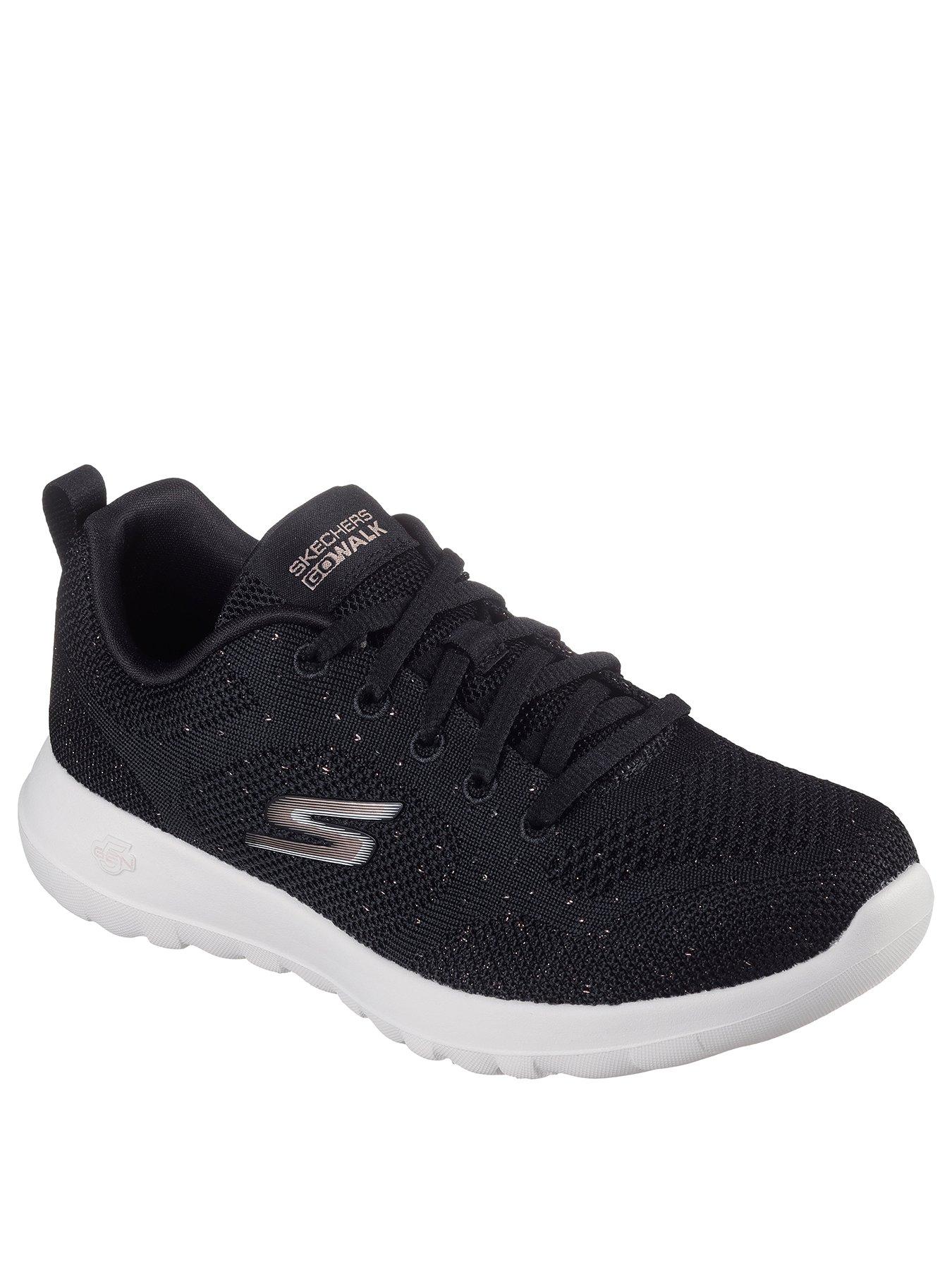 skechers-go-walk-joy-engineered-knitted-trainer-black-textilerose-gold-trimstillFront