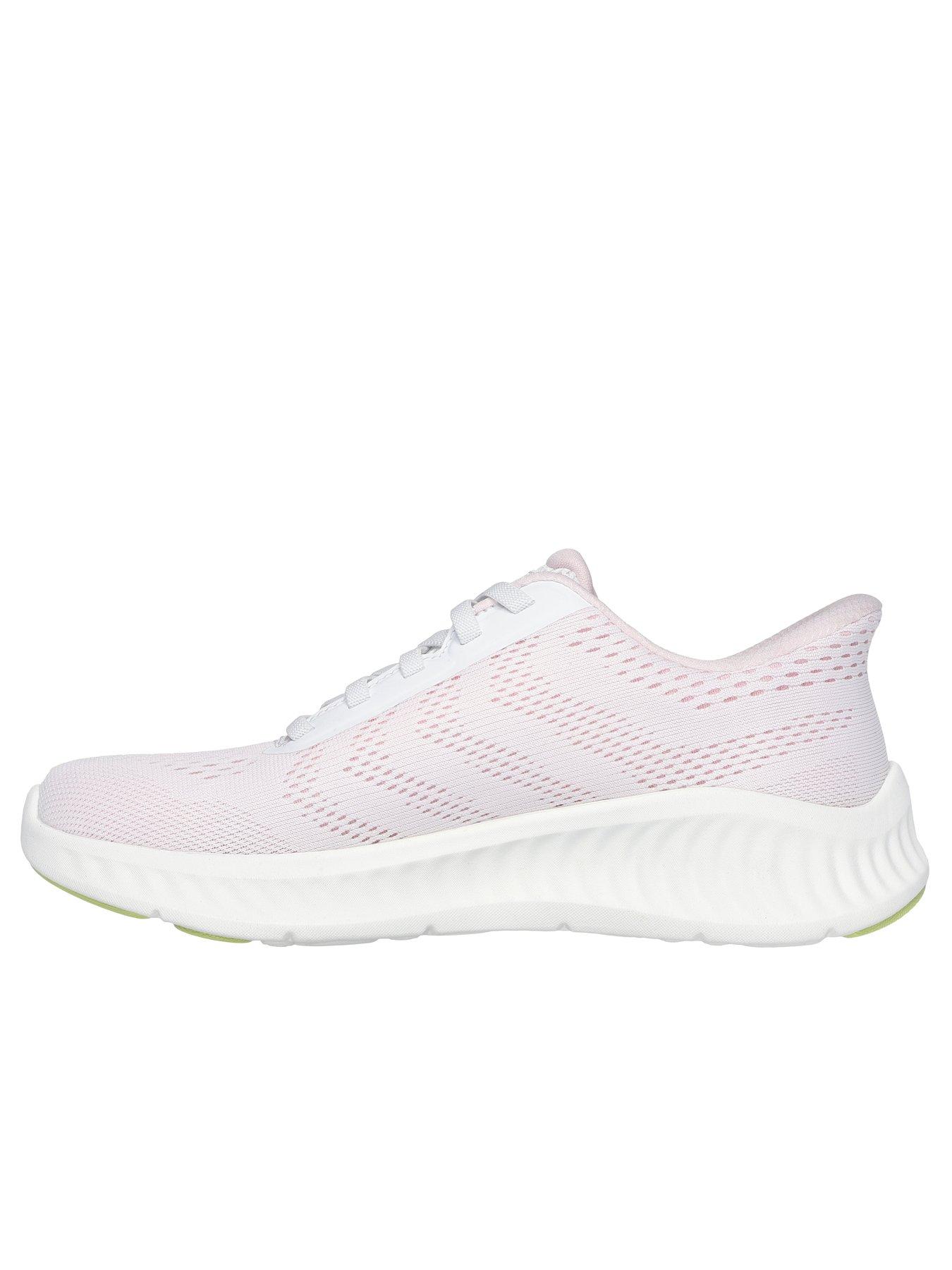 Image 5 of 5 of Skechers Go Walk Now Slip-Ins Engineered Mesh Bungee Trainer - White/Pink Trim