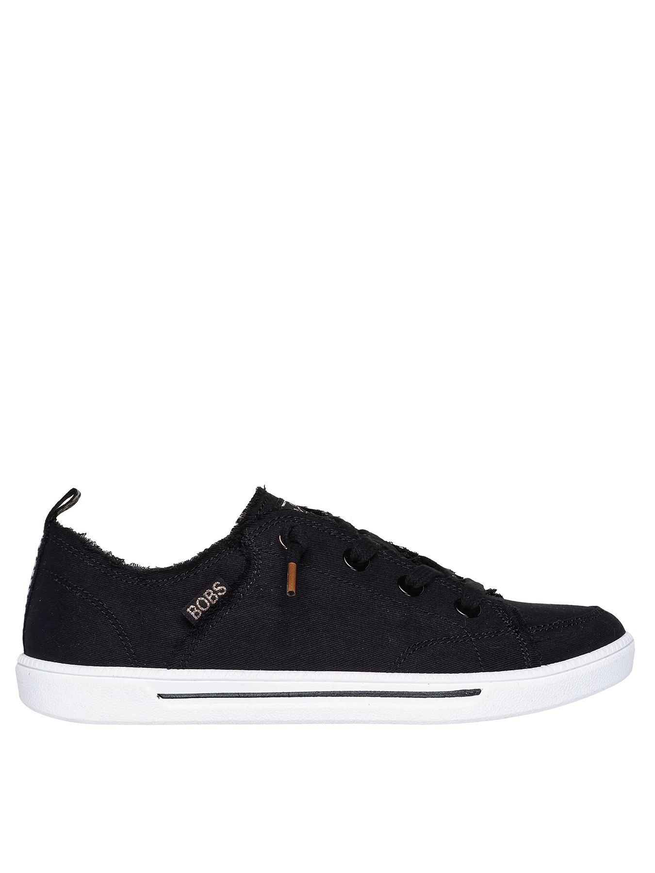 Skechers B Cute 2.0 Slip On Faux Lace Canvas Trainer - Black