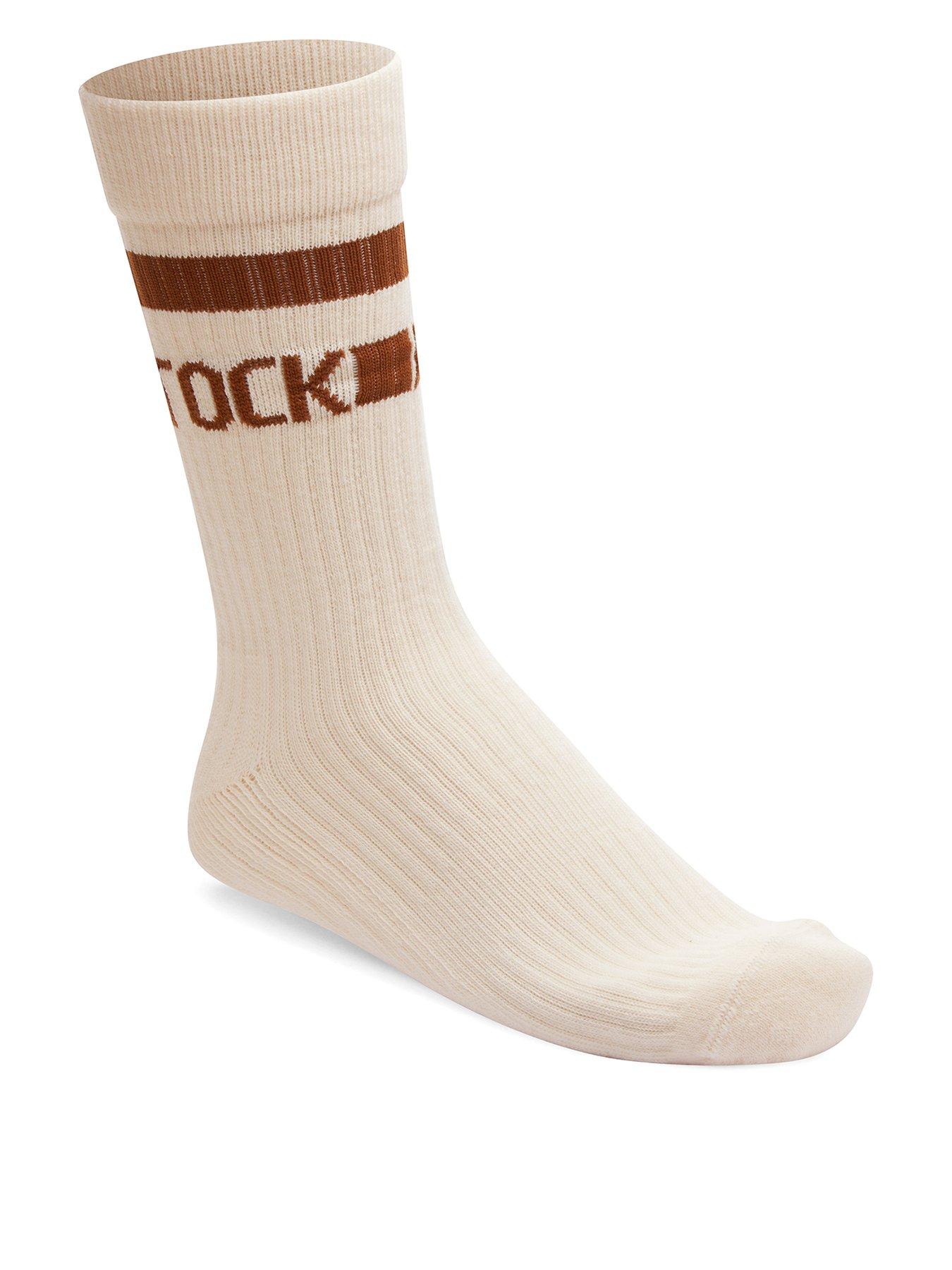 Image of Birkenstock Cotton Crew Stripe Sock - Cream - Natural