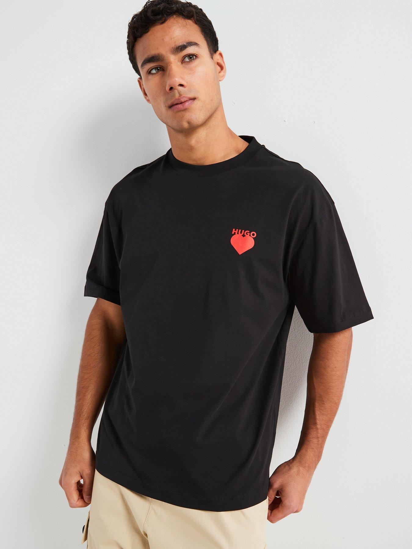 hugo-dewdam-relaxed-fit-heart-logo-t-shirt-blackstillFront