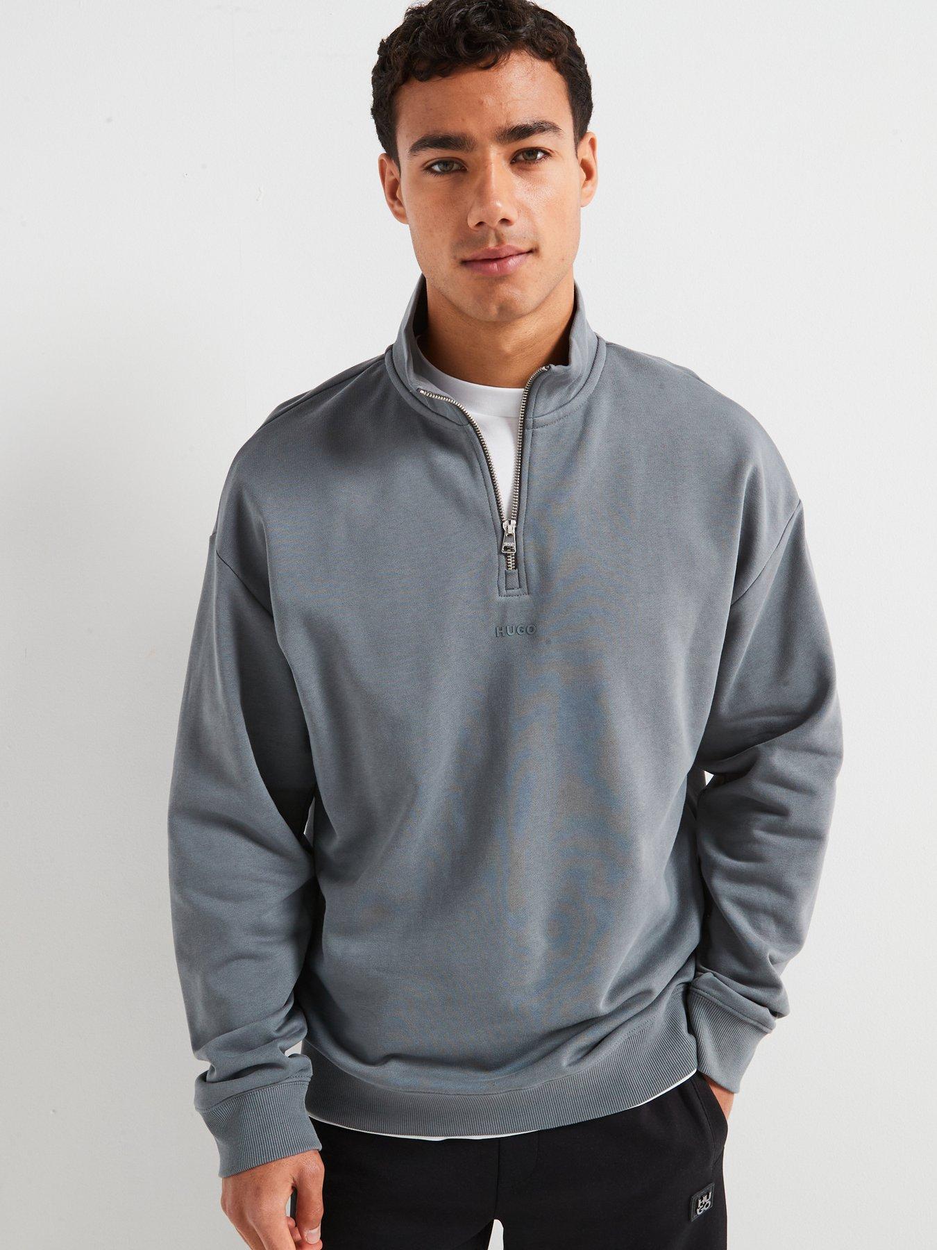 hugo-durty244-relaxed-fit-14-zip-sweat-grey