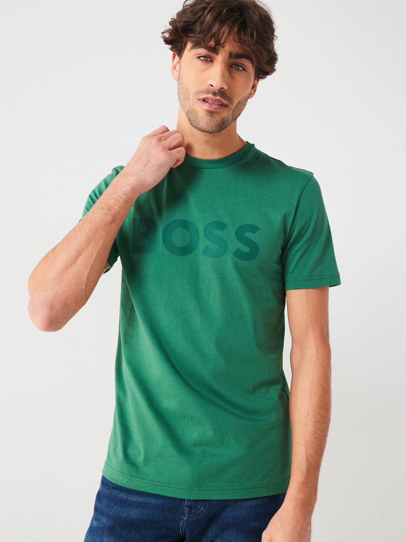 boss-thinking-1-regular-fit-large-logo-t-shirt-green