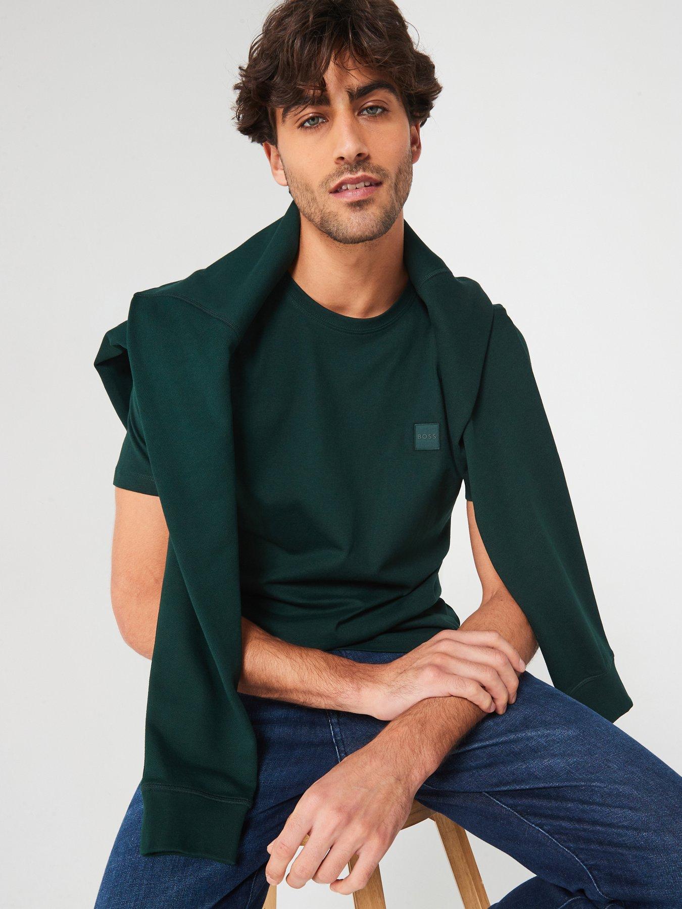 boss-tales-relaxed-fit-tonal-patch-logo-t-shirt-dark-greenfront