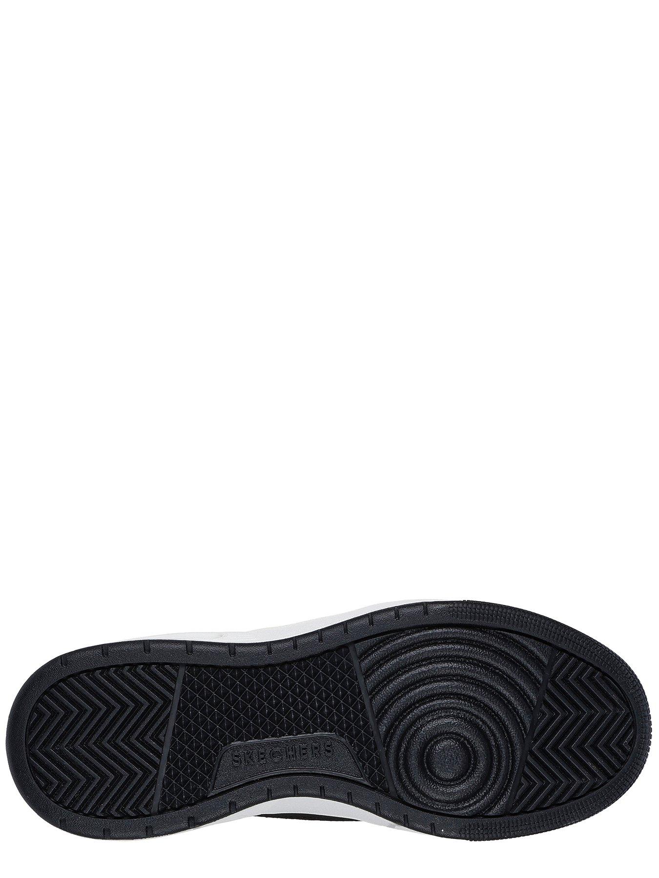 Image 4 of 5 of Skechers Uno Court Embossed Leather Lace Up Court Trainer - White Leather/ Duraleather Black Trim