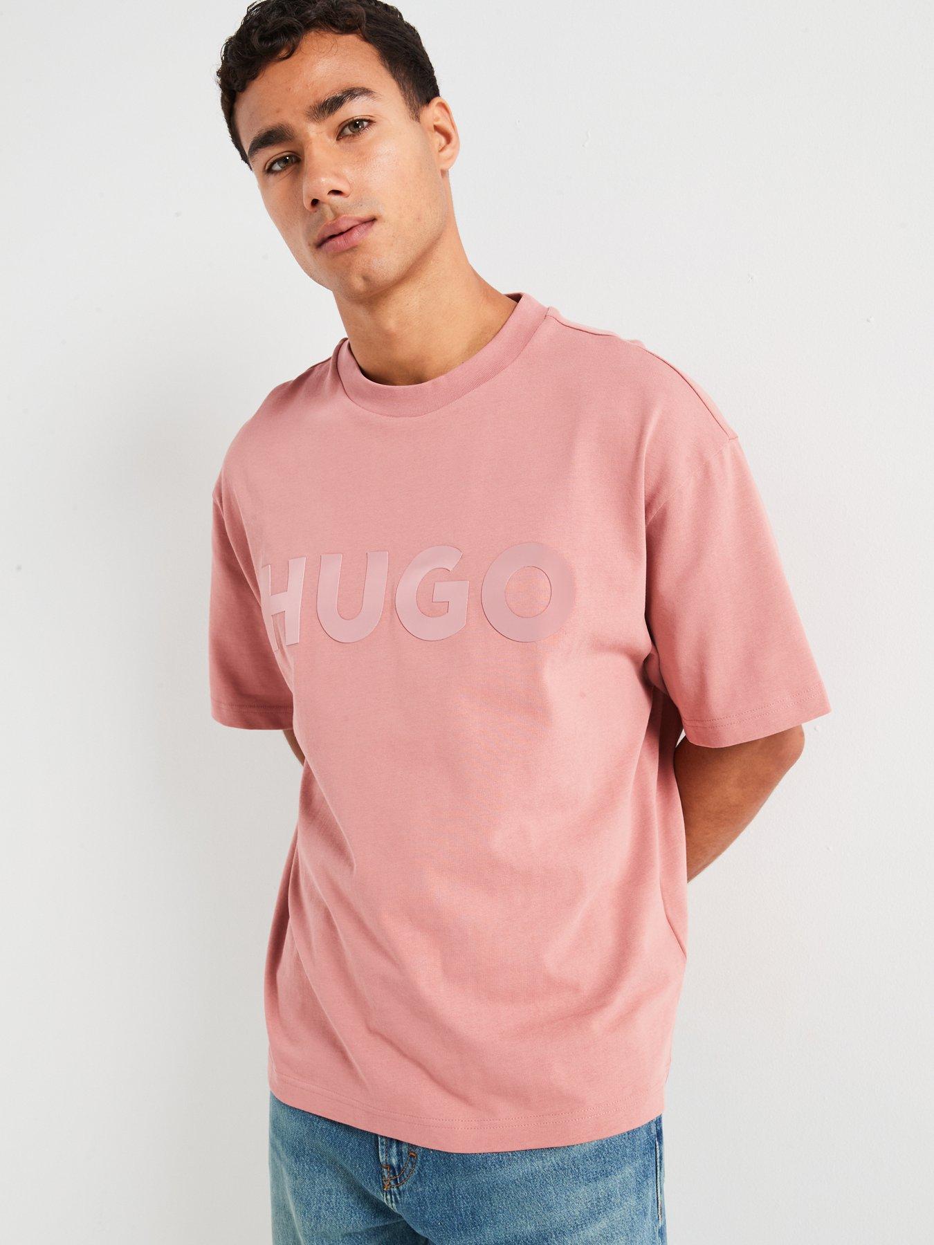 hugo-dinkee-tonal-logo-oversize-fit-t-shirt-pink