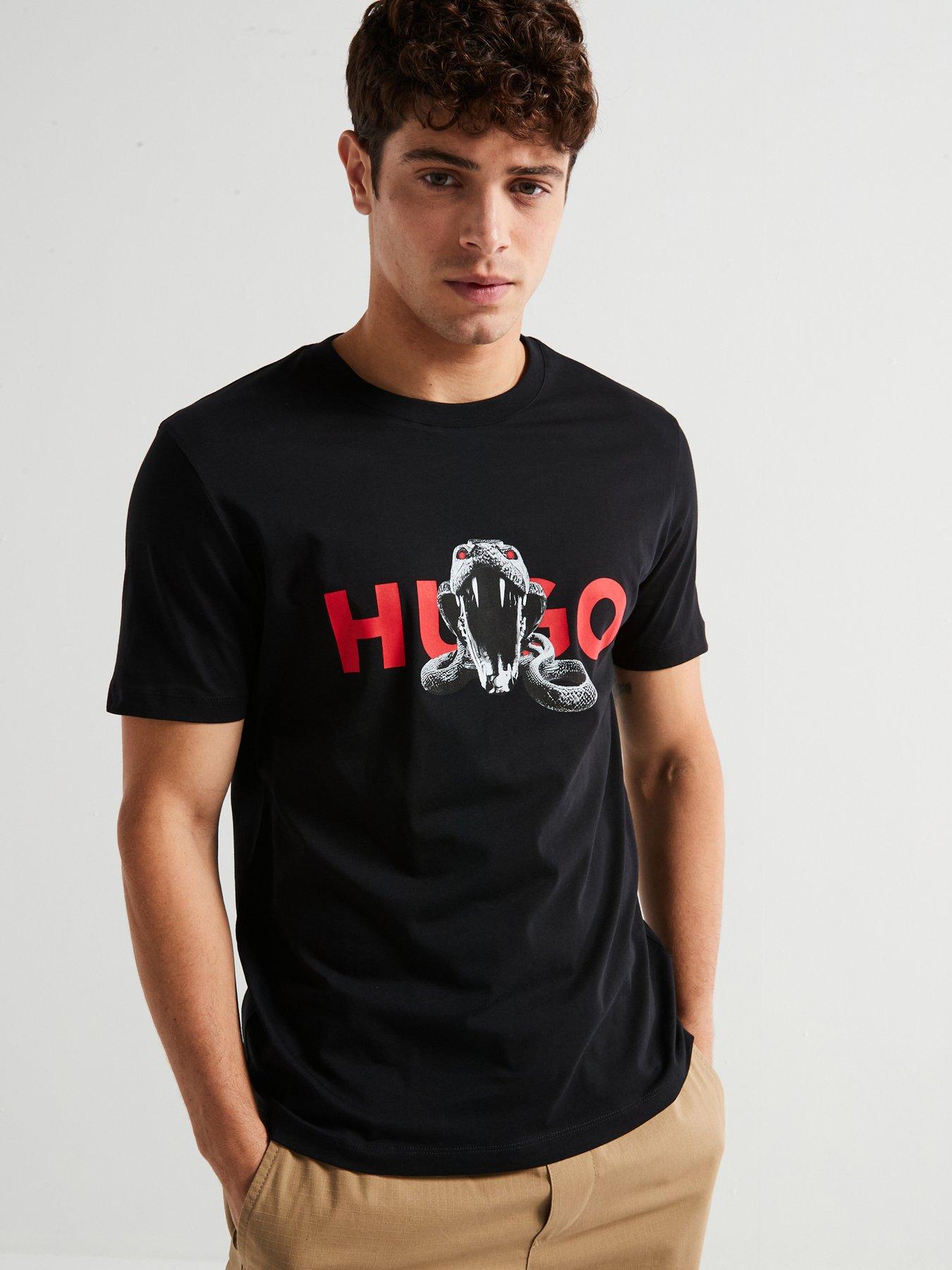 hugo-deyladec-regular-fit-snake-logo-t-shirt-black