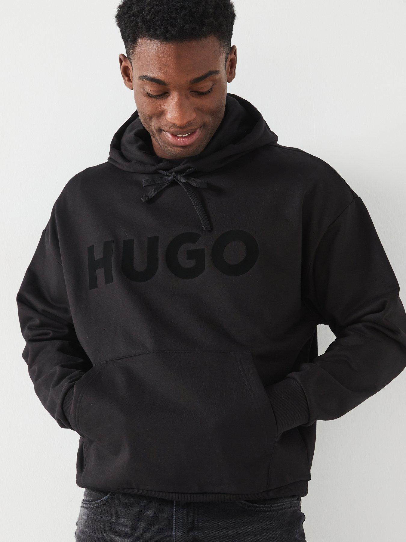 hugo-ditchie-oversized-tonal-logo-hoodie-blackfront