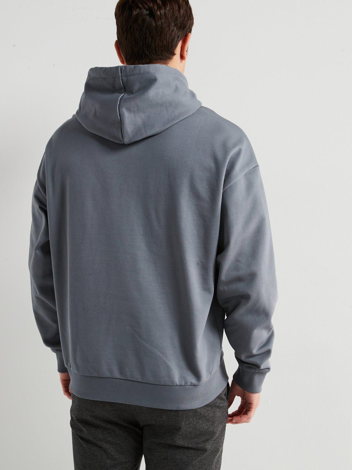 hugo-ditchie-oversized-tonal-logo-hoodie-greystillFront