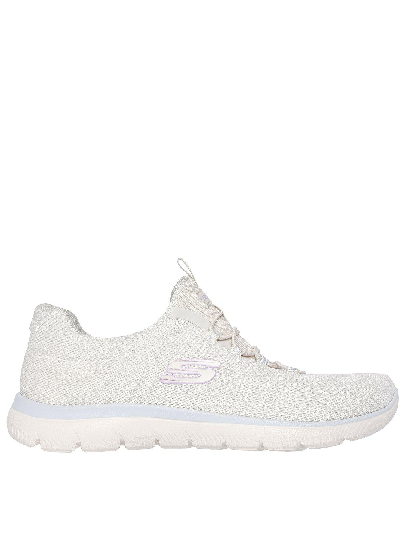 Image of Skechers Summits Mesh Bungee Slip On Trainer - Natural