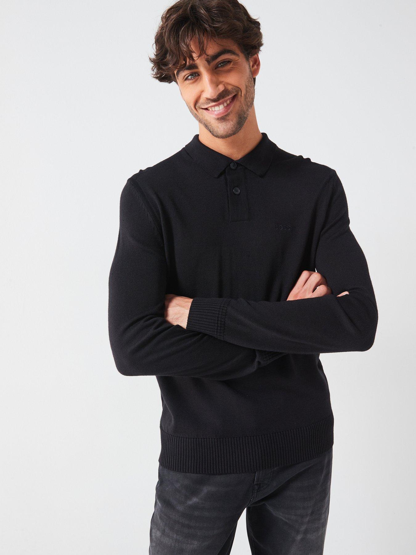 boss-avac-regular-long-sleeve-knitted-polo-black