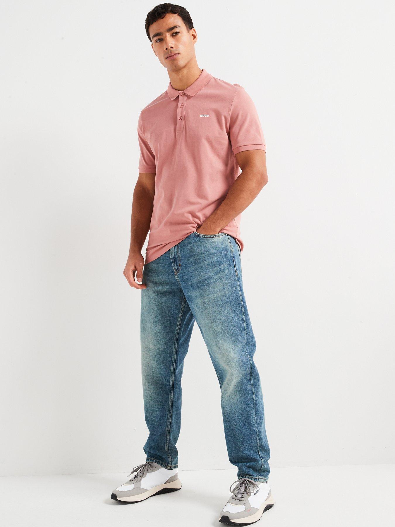 Image 3 of 4 of HUGO Donos222 Regular Fit Left Chest Logo Polo Shirt - Pink
