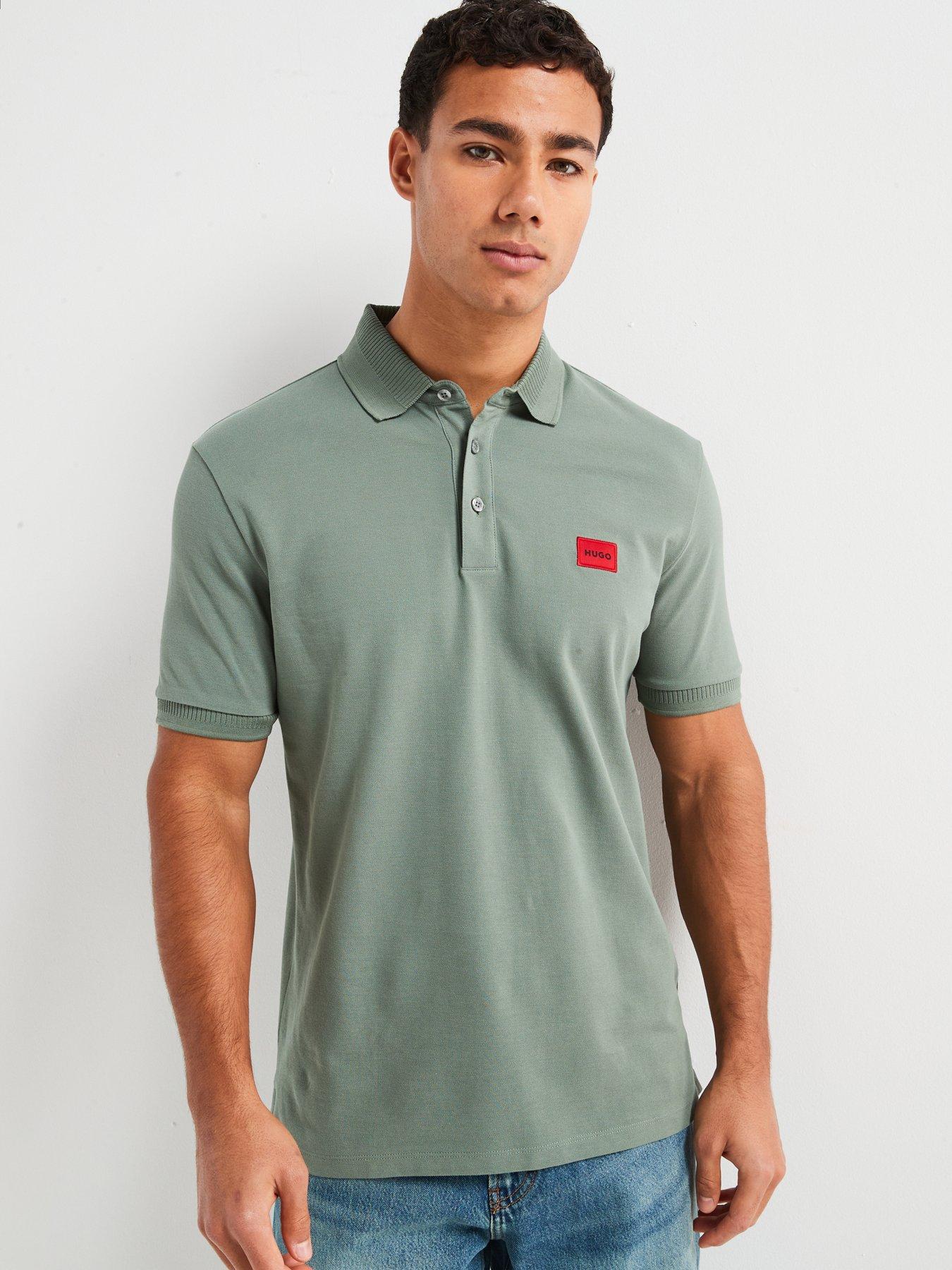 hugo-dereso232-slim-fit-left-chest-patch-logo-polo-shirt-green