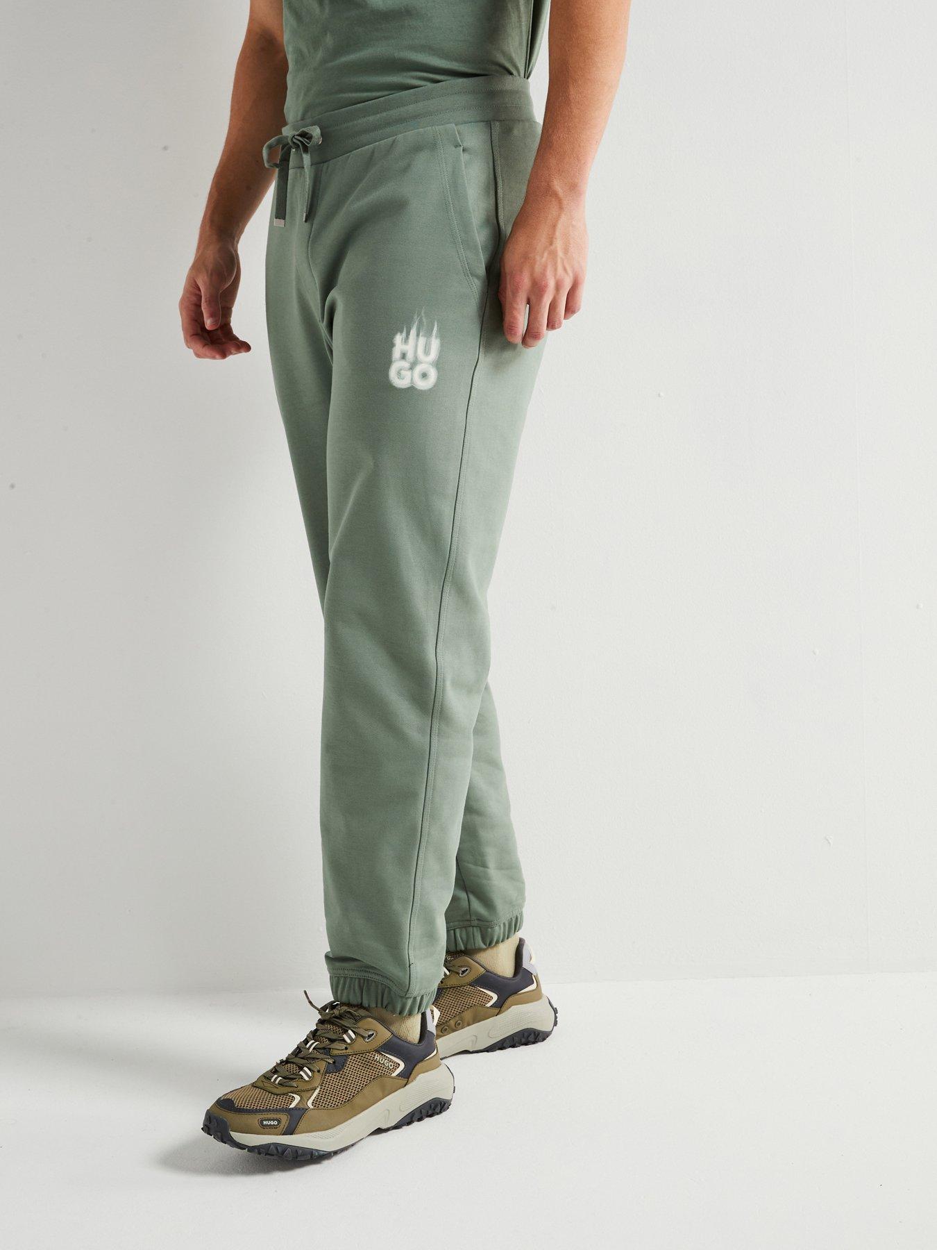 Image of HUGO Dilbero Relaxed Fit Smoky Logo Cuff Joggers - Green