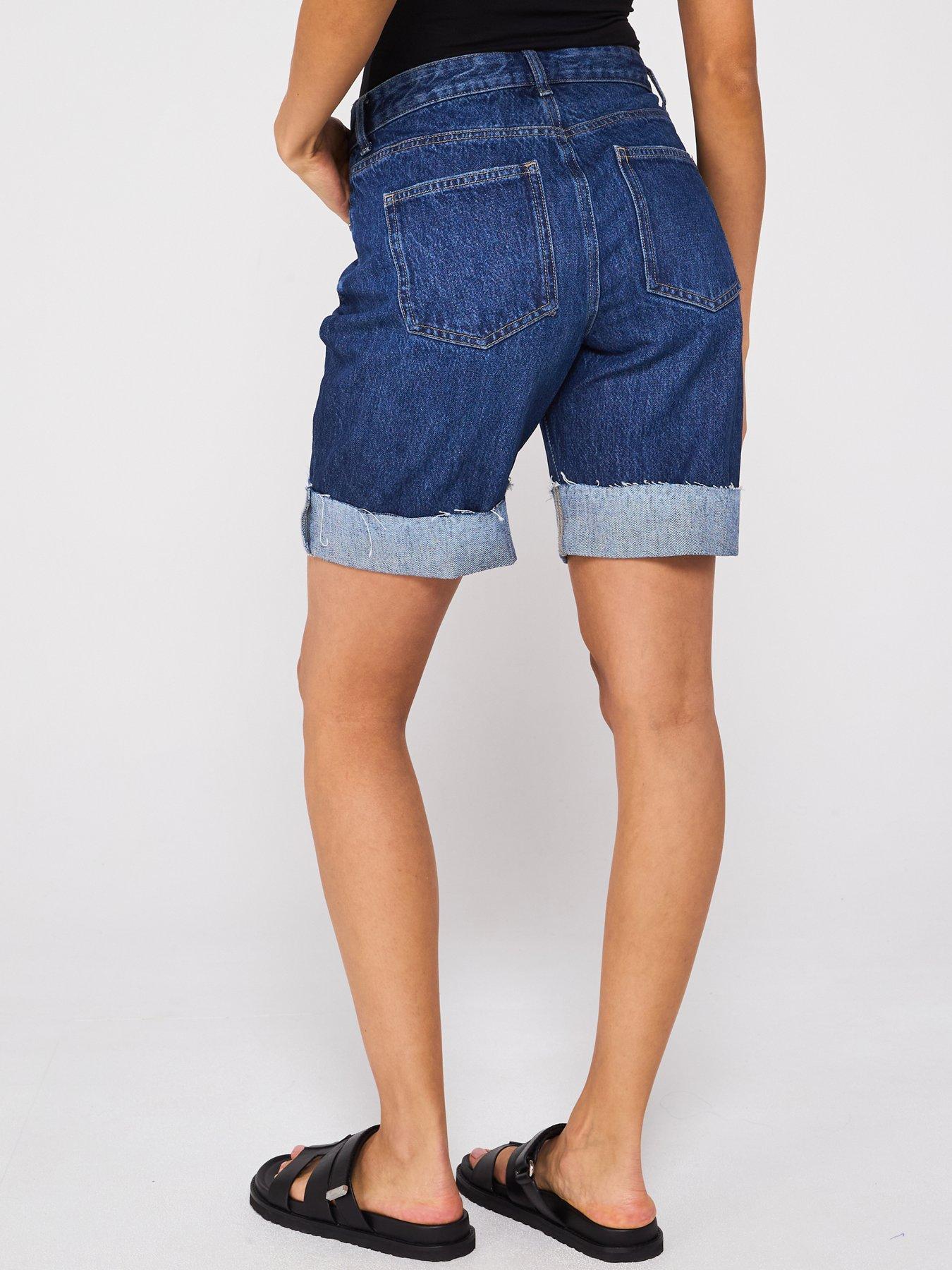 Image 2 of 6 of V by Very Boyfriend Denim Shorts - Dark Wash