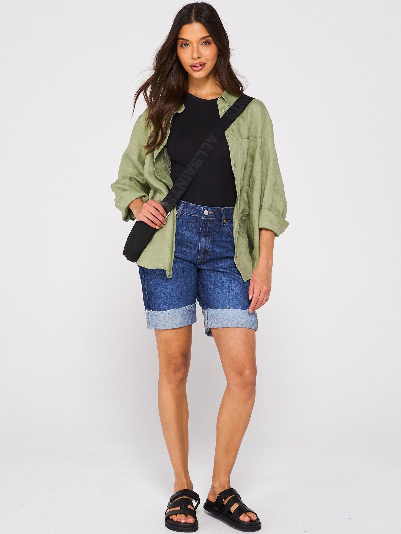 Image 3 of 6 of V by Very Boyfriend Denim Shorts - Dark Wash