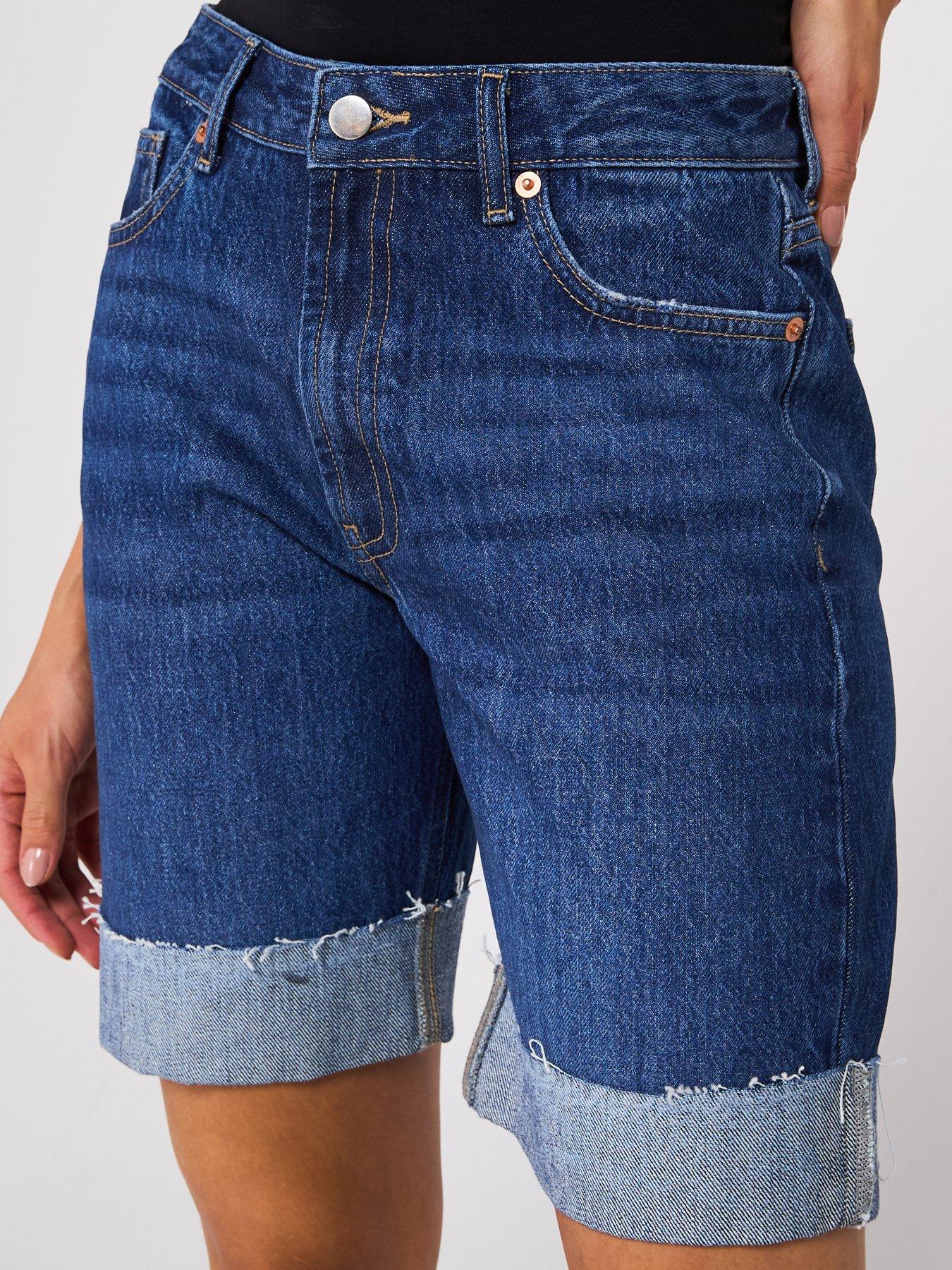 Image 4 of 6 of V by Very Boyfriend Denim Shorts - Dark Wash
