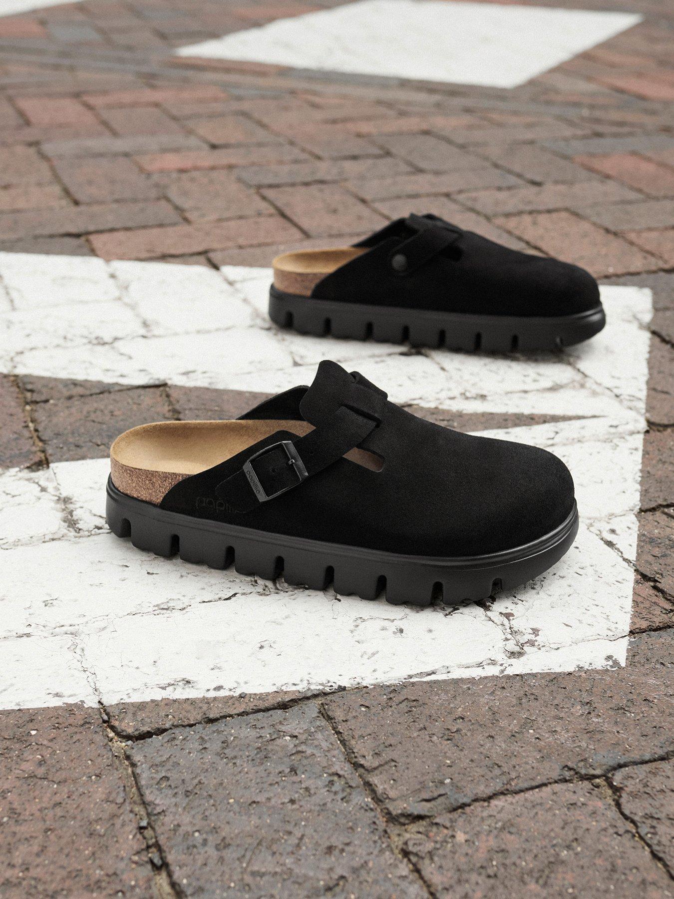 birkenstock-boston-chunky-suede-clog-black