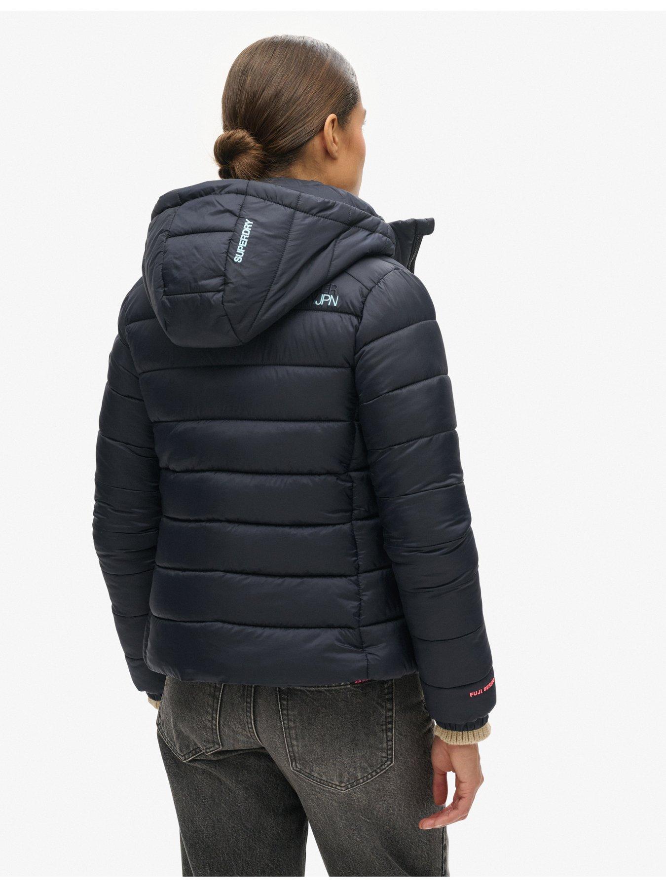 Veste Superdry Hooded Fuji Padded – Dark Oak Brown – Taille 10 Femme – Coupe Confort, Style Urbain Décontracté